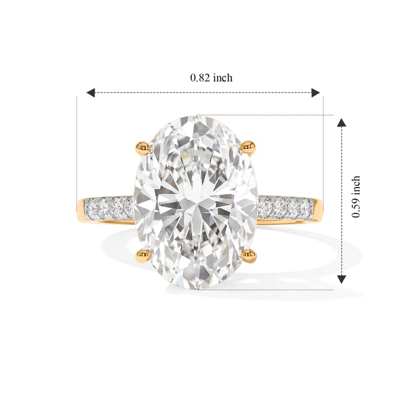 Moissanite 6.00 ctw Ring in 18K Vermeil Yellow Gold Over Sterling Silver (Size 7.0)