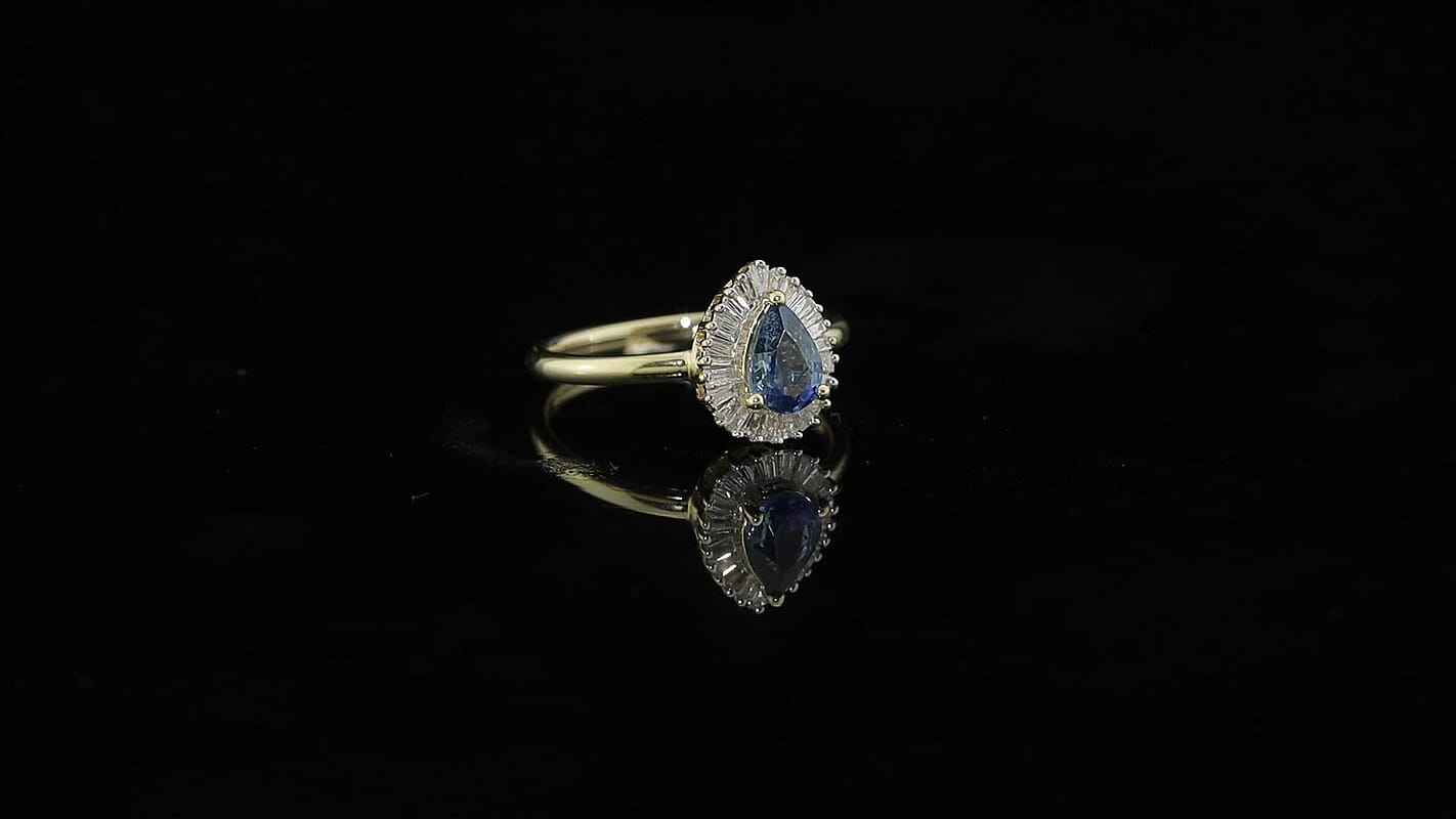 Luxoro 10K Yellow Gold Premium Montana Sapphire, Diamond (I2) Ring (Size 10.0) 0.75 ctw