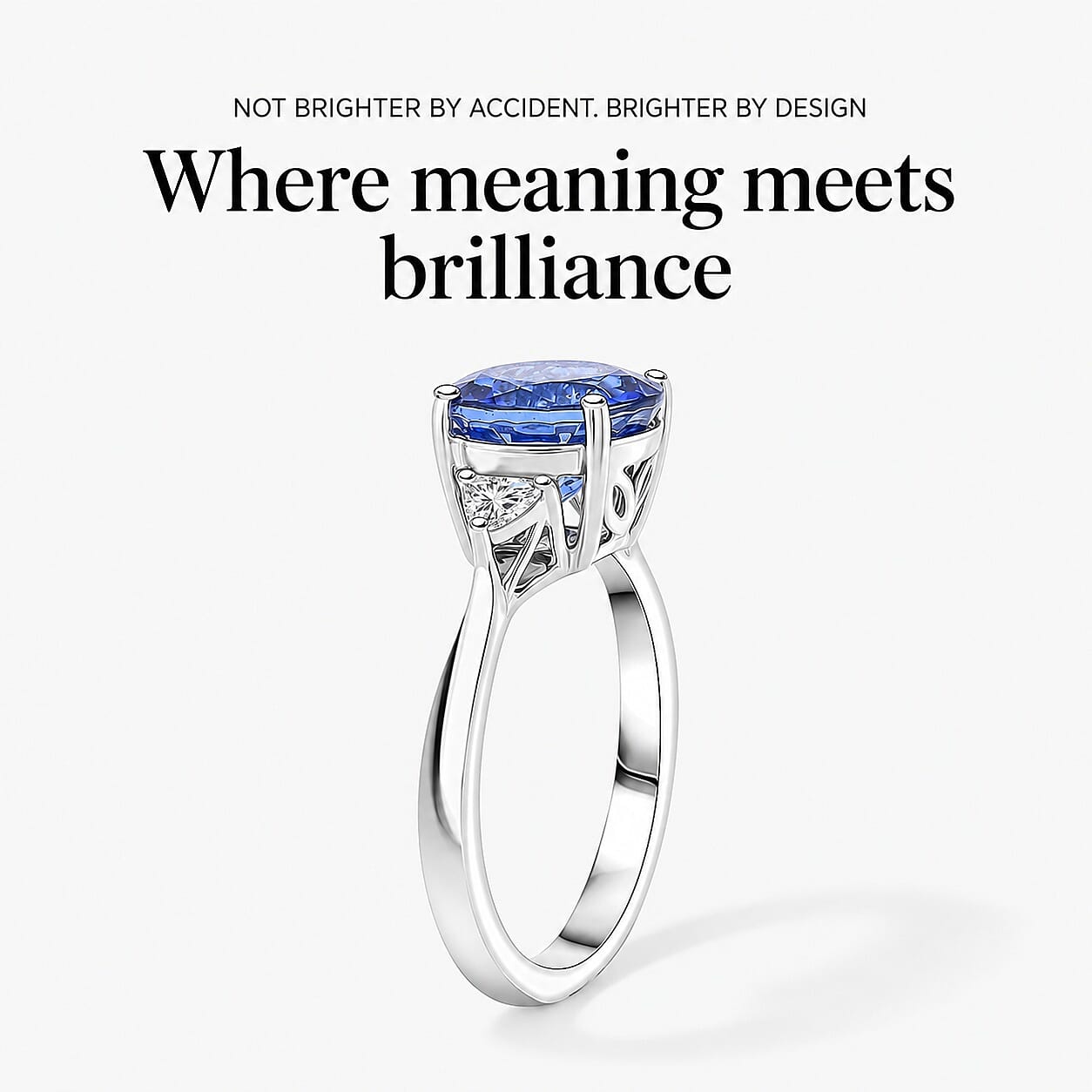 Certified and Appraised Rhapsody AAAA Tanzanite and Diamond E-F VS 2.30 ctw Ring in 950 Platinum (Size 5.0) 4.30 Grams