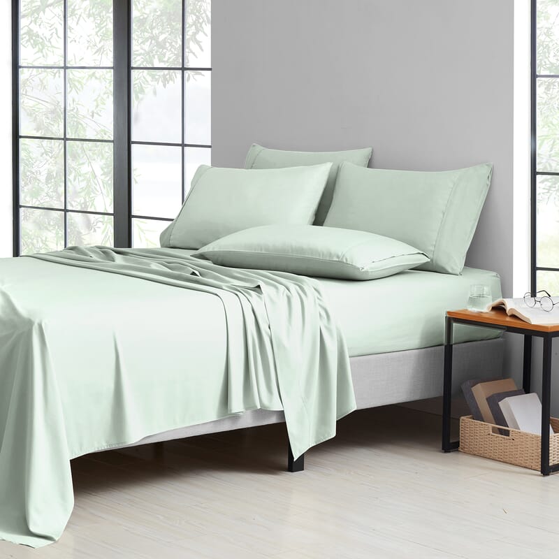 Bibb Home 6-Piece Mint Bamboo Sheet Set -Queen