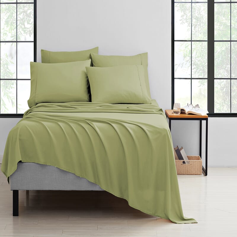Bibb Home 6-Piece Aqua Bamboo Sheet Set -California King