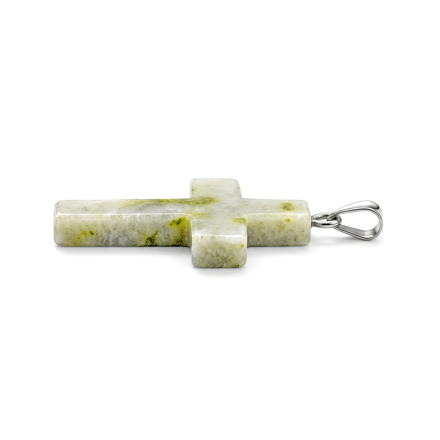 Agate 8.50 ctw Cross Pendant without Chain in Silvertone