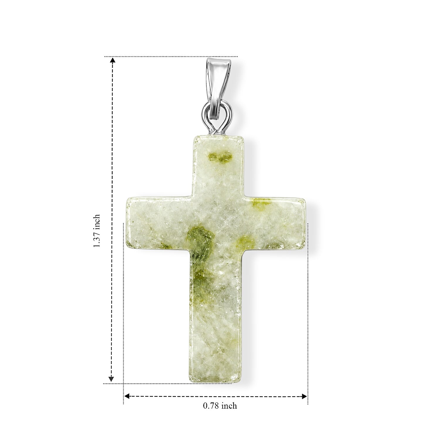Agate 8.50 ctw Cross Pendant without Chain in Silvertone
