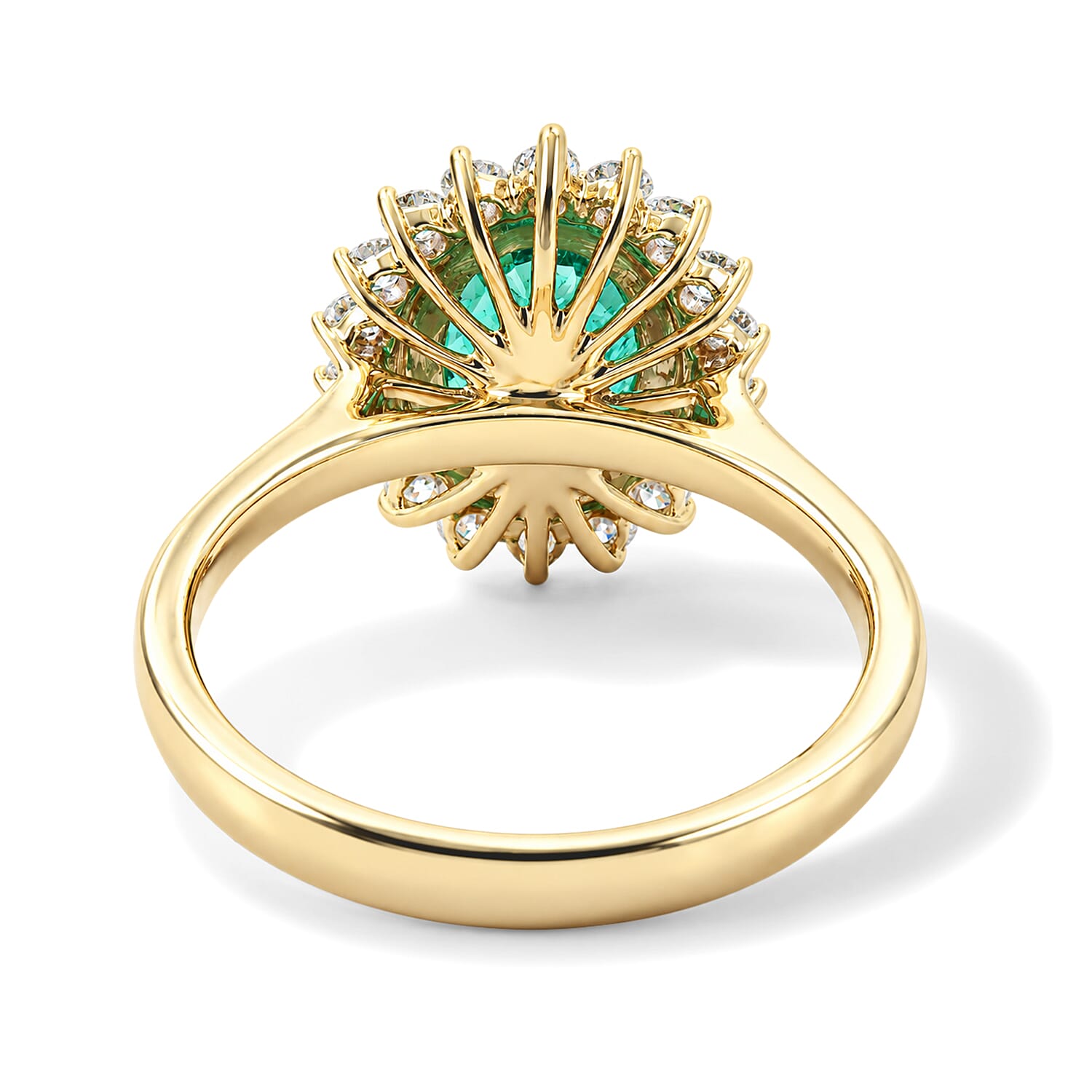 Certified and Appraised AAAA Kagem Zambian Emerald and Diamond G-S SI 2.07 ctw Ring in 18K Yellow Gold (Size 6.0) 4.80 Grams