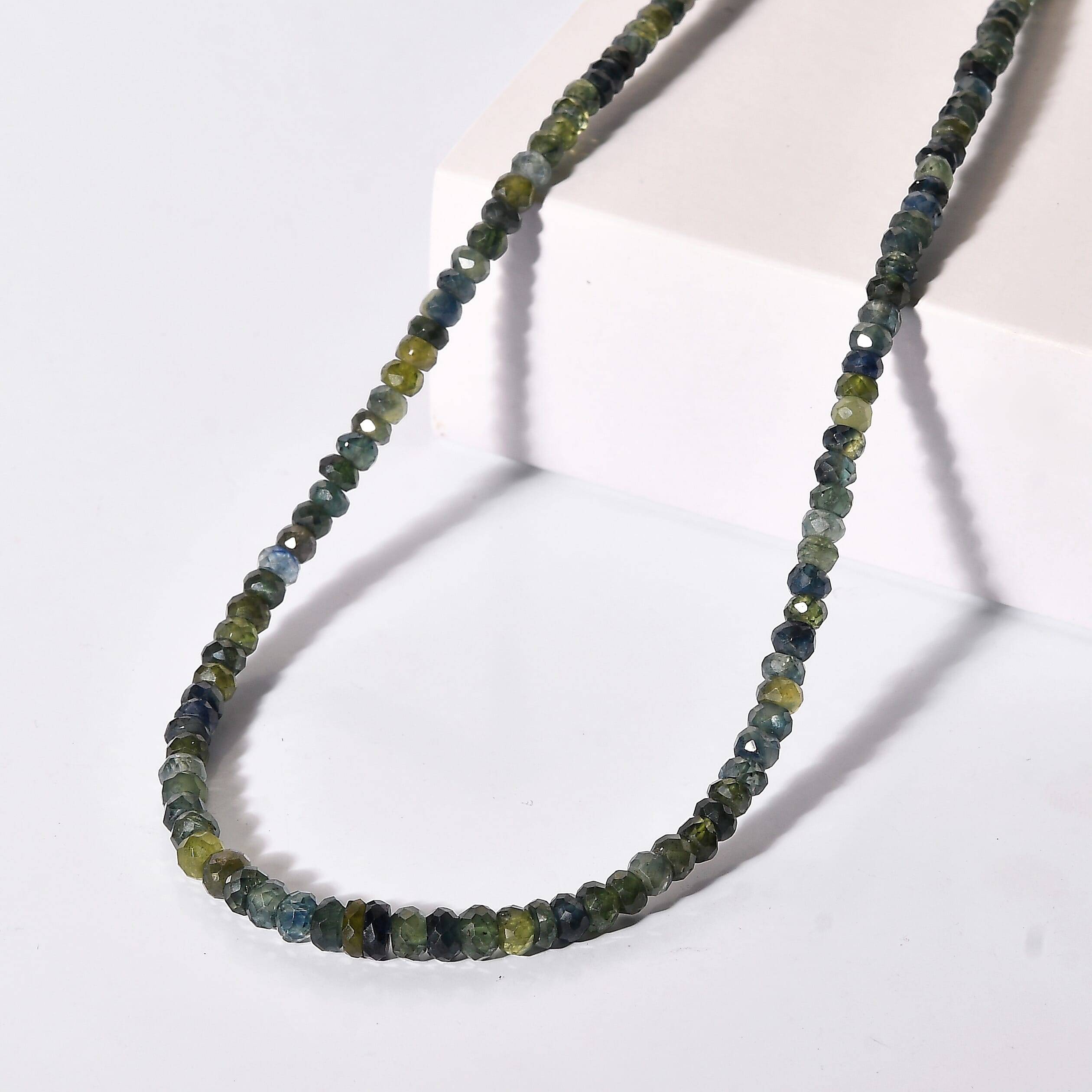 Certified and Appraised Luxoro AAA Montana Sapphire 70.00 ctw Beaded Necklace in 10K Yellow Gold (18 Inches)
