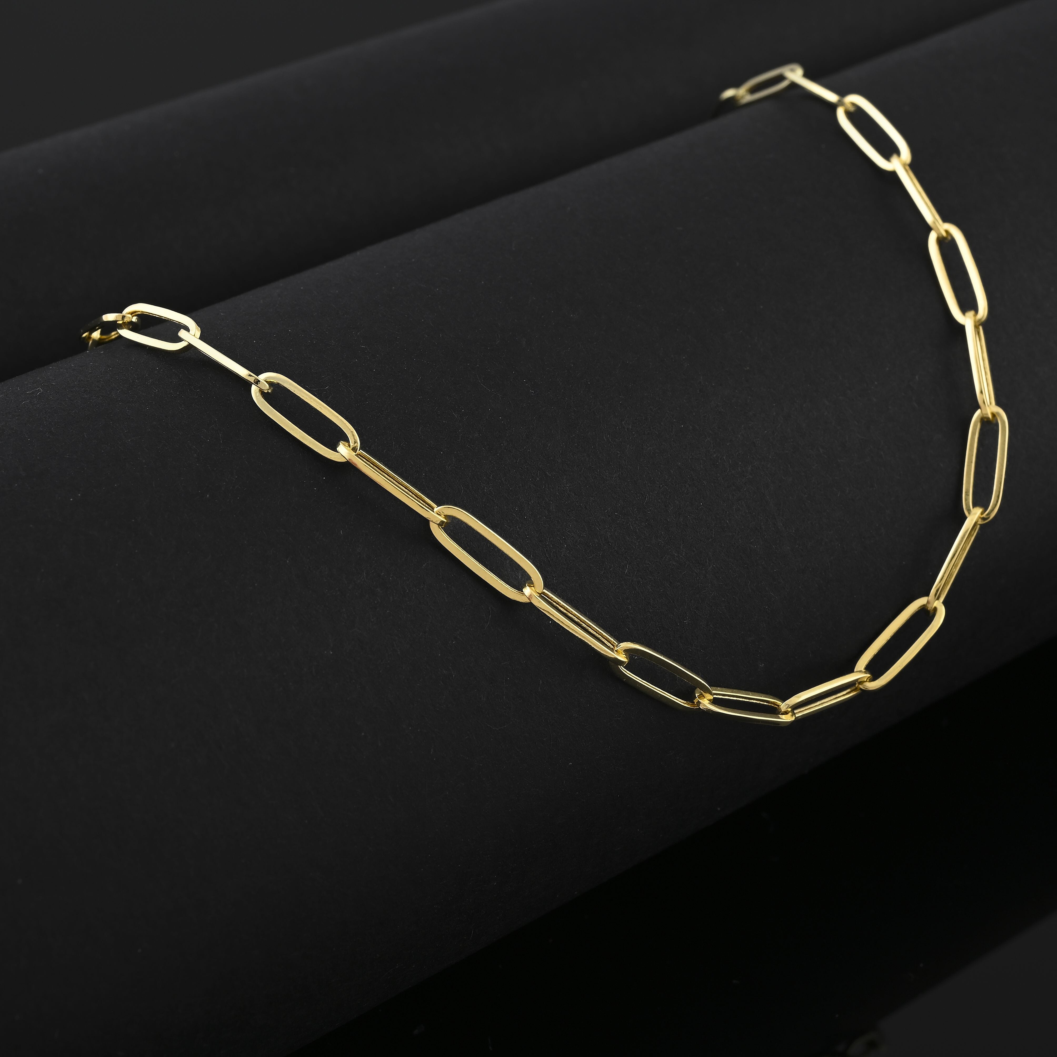 2mm Paperclip Chain Necklace in 14K Yellow Gold (20 Inches) 2.2 Grams