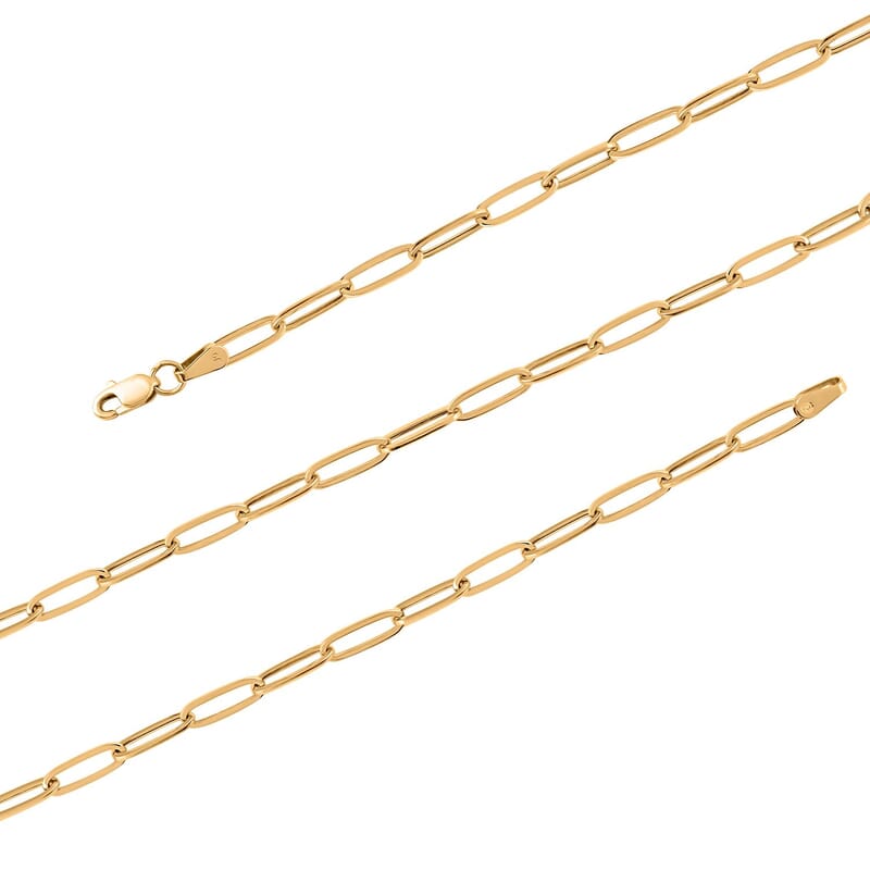 2mm Paperclip Chain Necklace in 14K Yellow Gold (20 Inches) 2.2 Grams