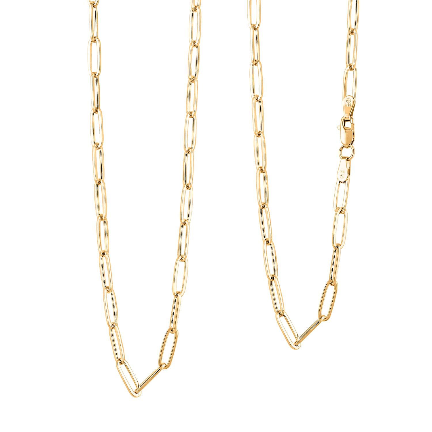 2mm Paperclip Chain Necklace in 14K Yellow Gold (22 Inches) 2.4 Grams