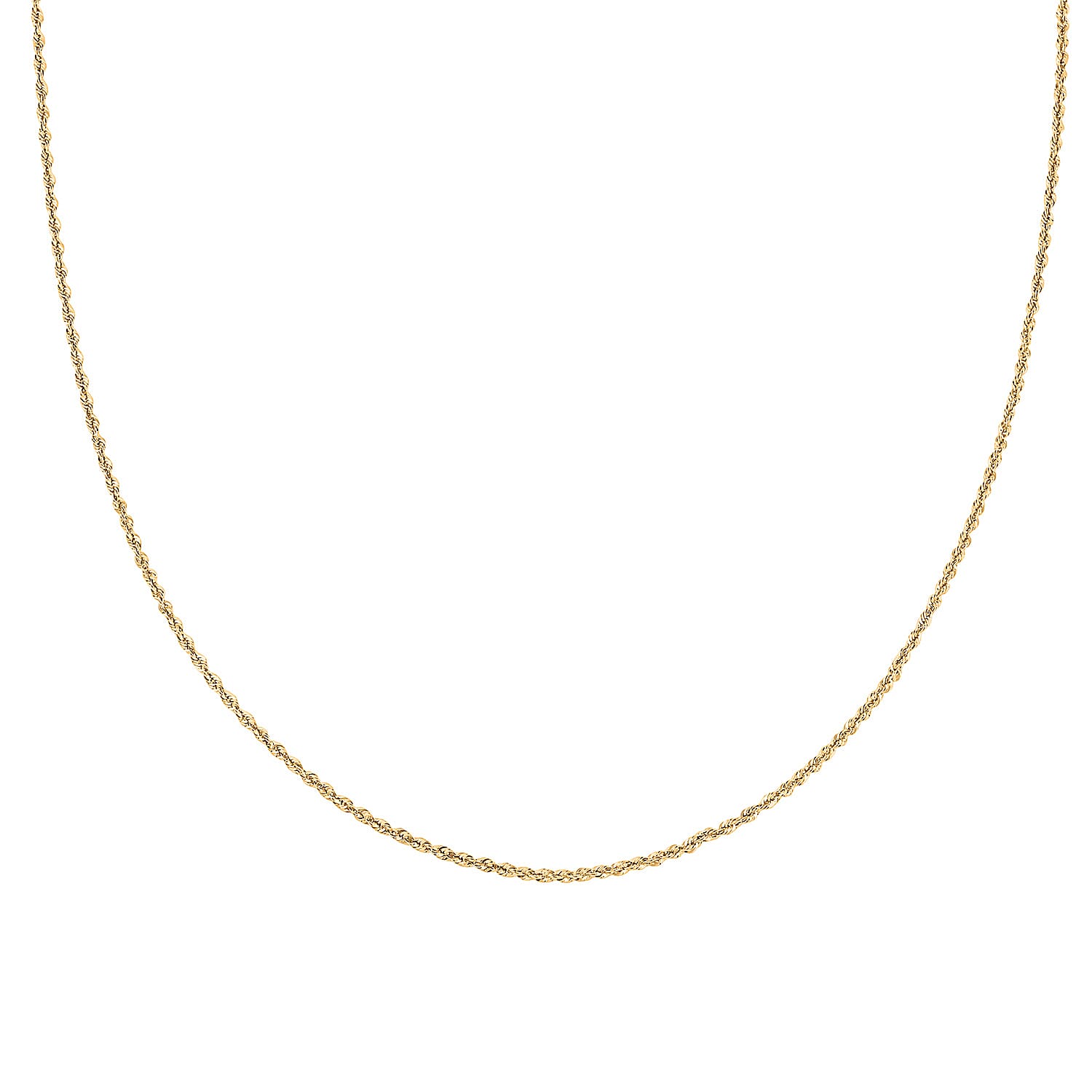 2.3mm Laser Rope Chain Necklace in 10K Yellow Gold (24 Inches) 2.7 Grams