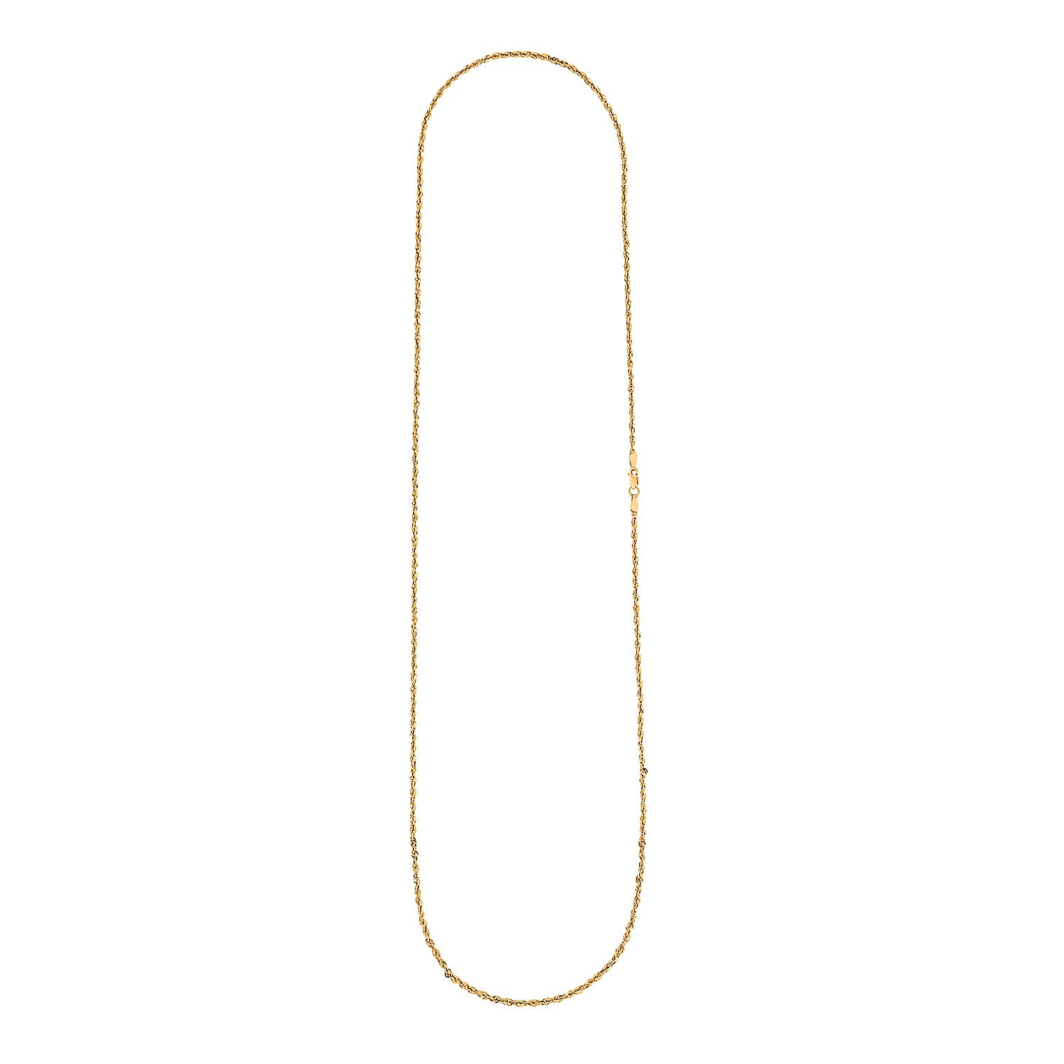 2.3mm Laser Rope Chain Necklace in 10K Yellow Gold (24 Inches) 2.7 Grams