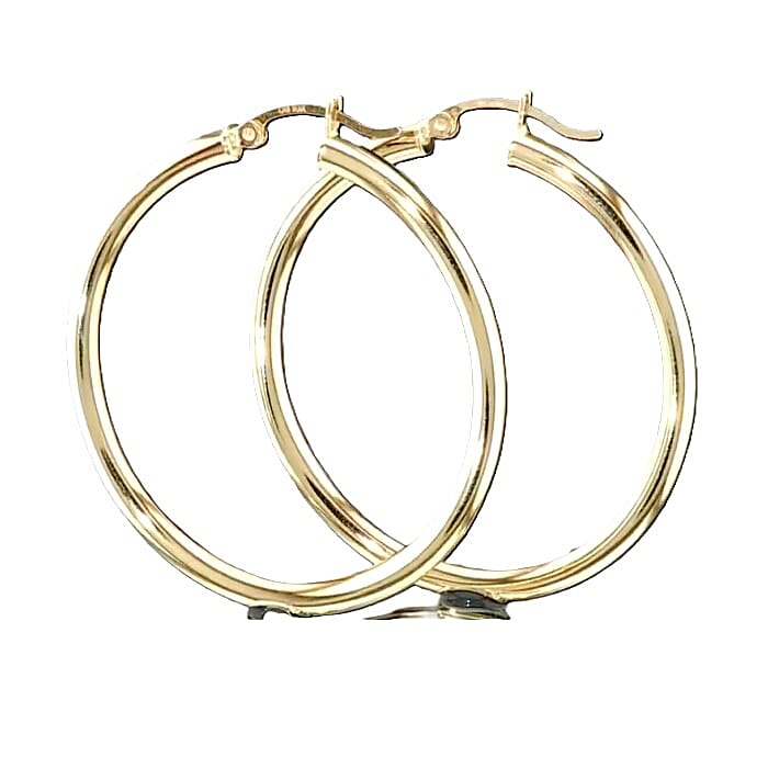 30mm Hoop Earrings in 10K Yellow Gold 2.06 Grams