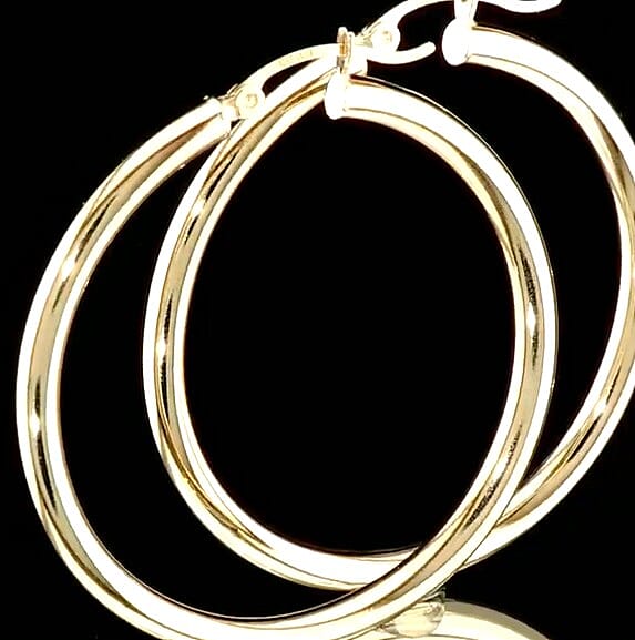 30mm Hoop Earrings in 10K Yellow Gold 2.06 Grams