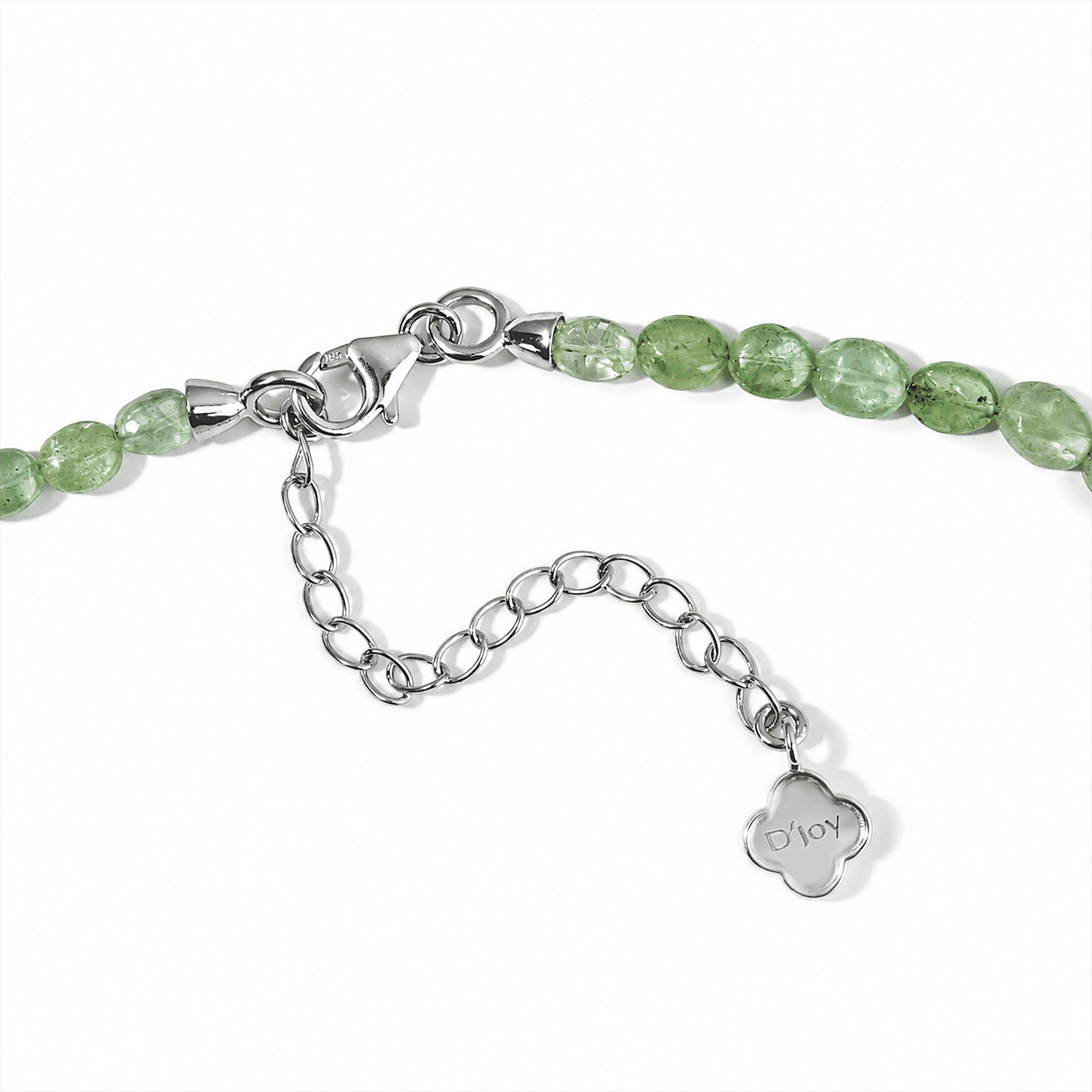 D'Joy Premium Kornerupine 70.00 ctw Beaded Graduated Necklace (18-20 Inches) in Rhodium Over Sterling Silver