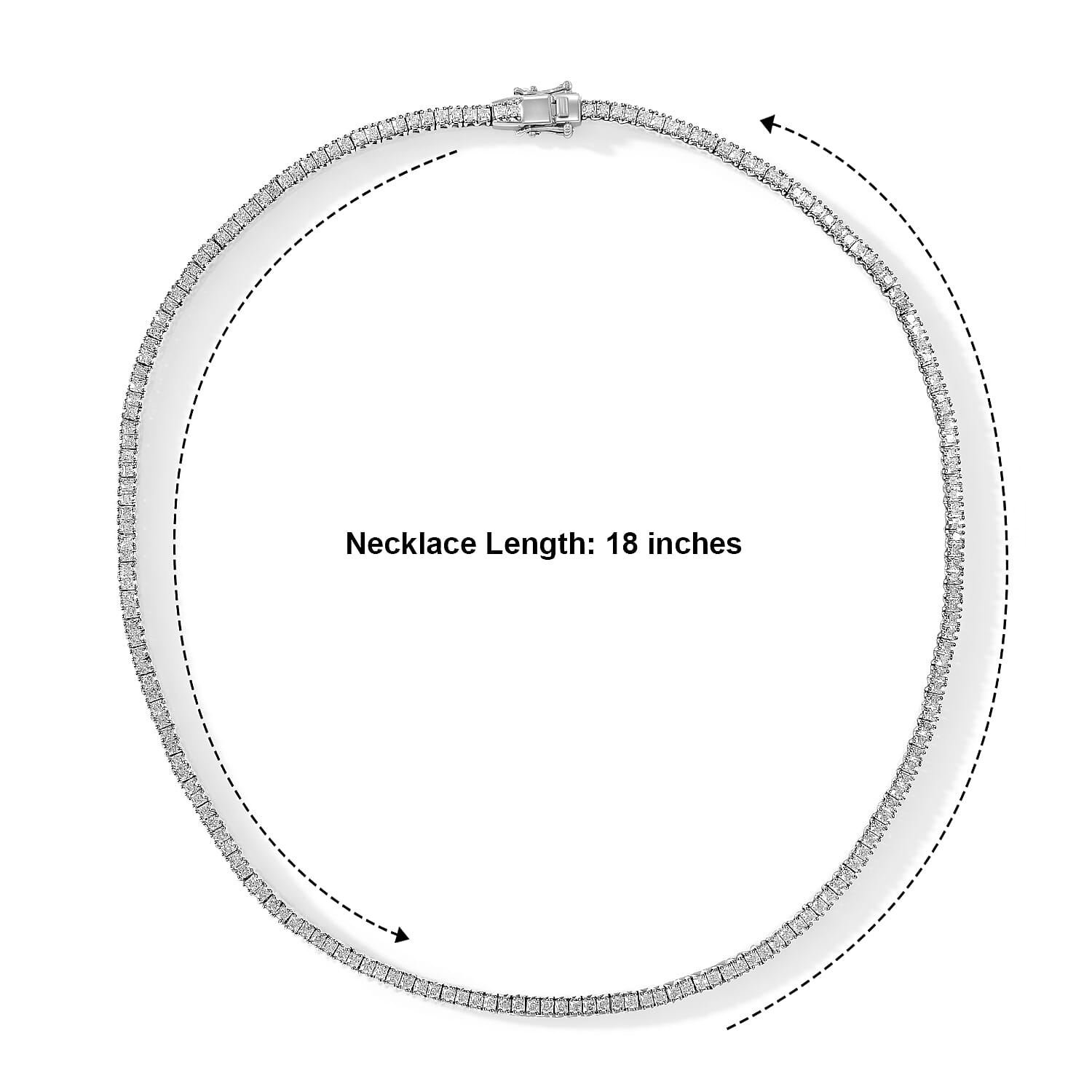 D'Joy Moissanite 13.30 ctw Line Necklace in Rhodium Over Sterling Silver 18 Inches