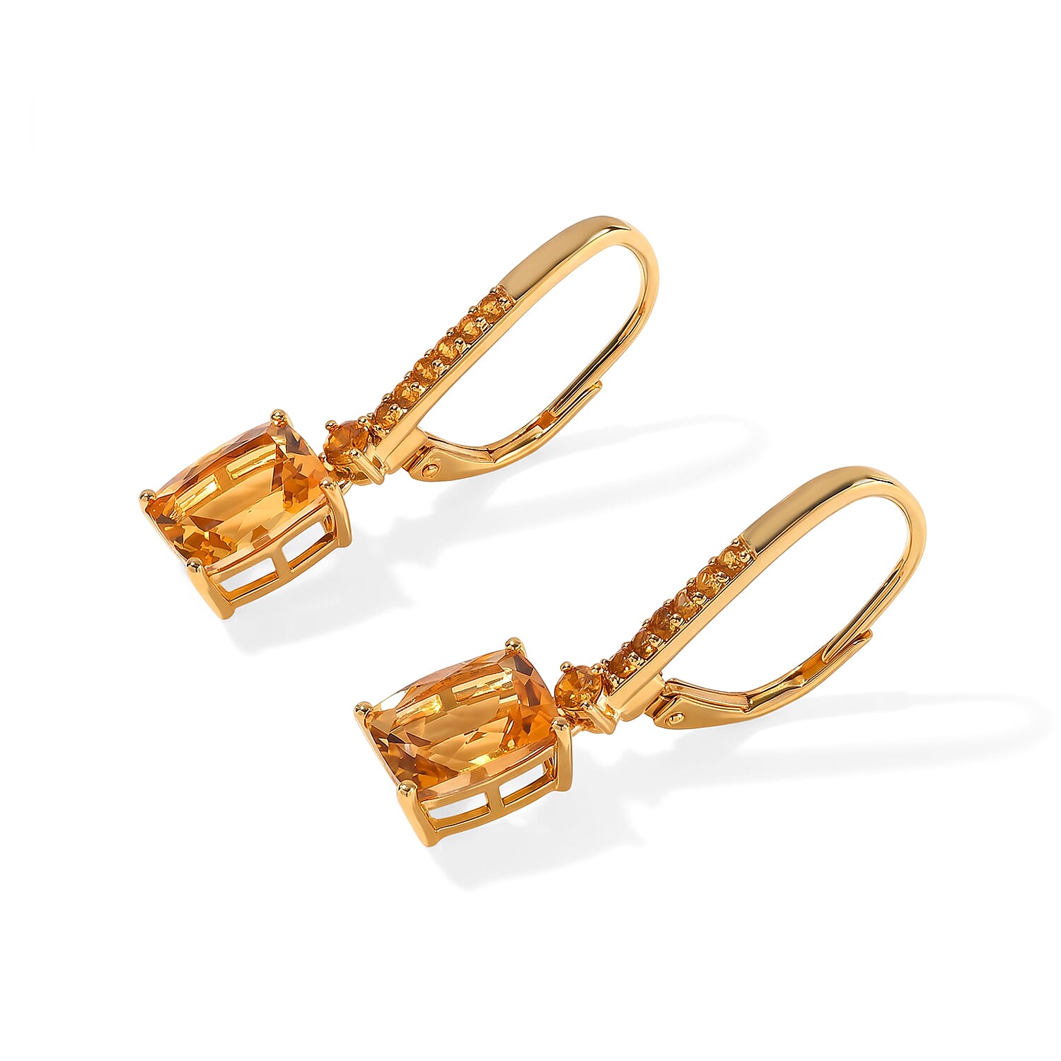 D'Joy Rachel Roy Premium Brazilian Citrine 4.85 ctw Dangling Earrings in 18K Vermeil Yellow Gold Over Sterling Silver