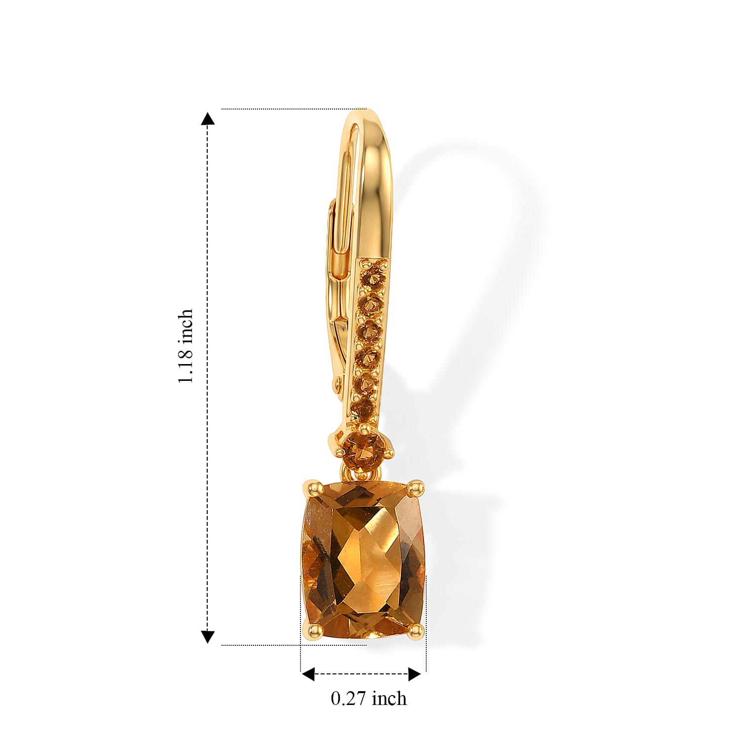 D'Joy Rachel Roy Premium Brazilian Citrine 4.85 ctw Dangling Earrings in 18K Vermeil Yellow Gold Over Sterling Silver