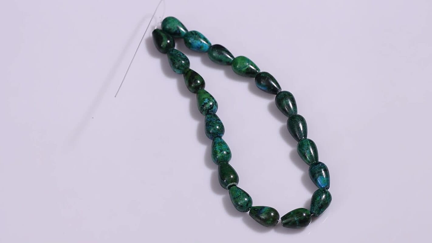 GCS Azurite 20x15mm Beaded Strand 482.00 ctw