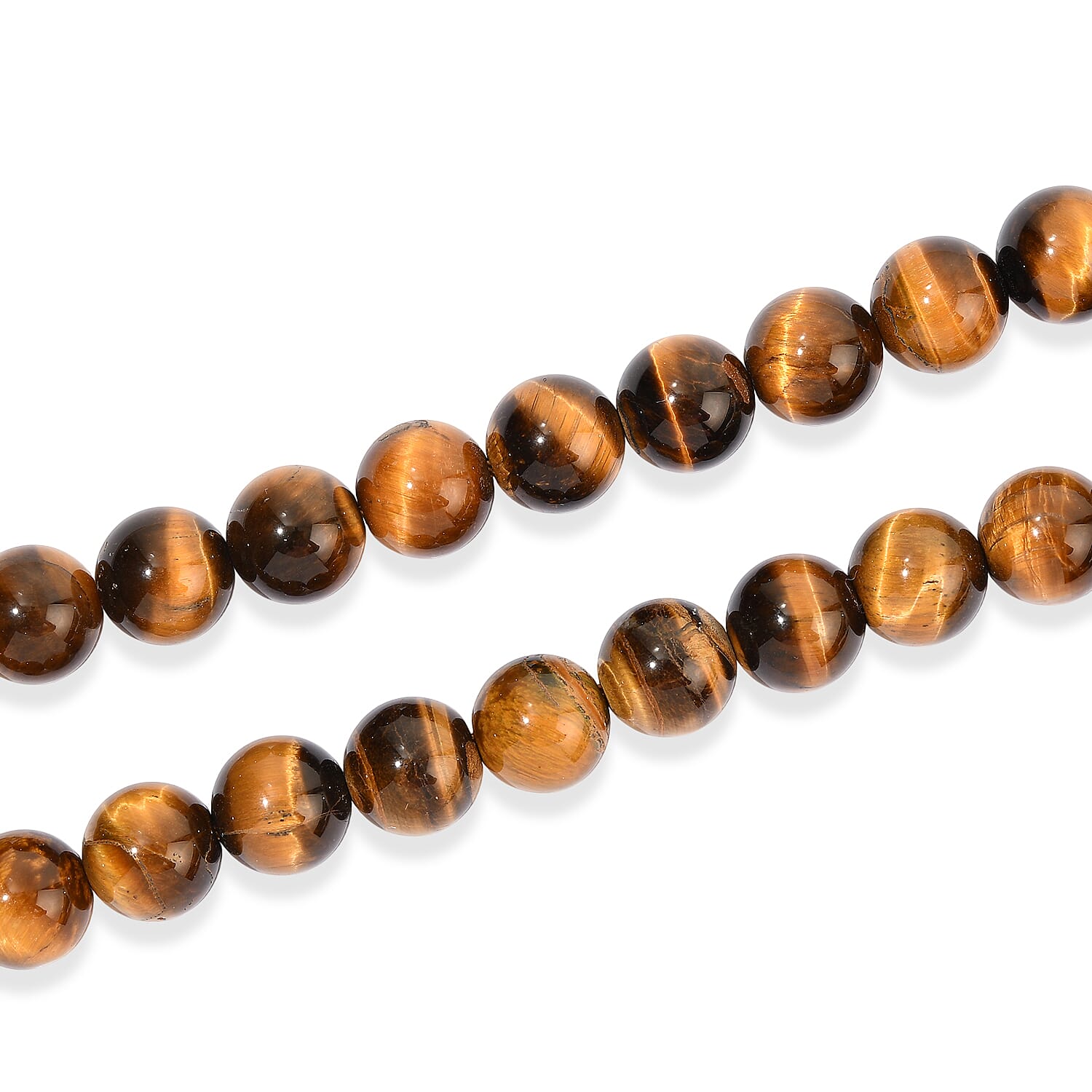 GCS Tigers Eye Round 12-13mm Beaded Strand 462.00 ctw