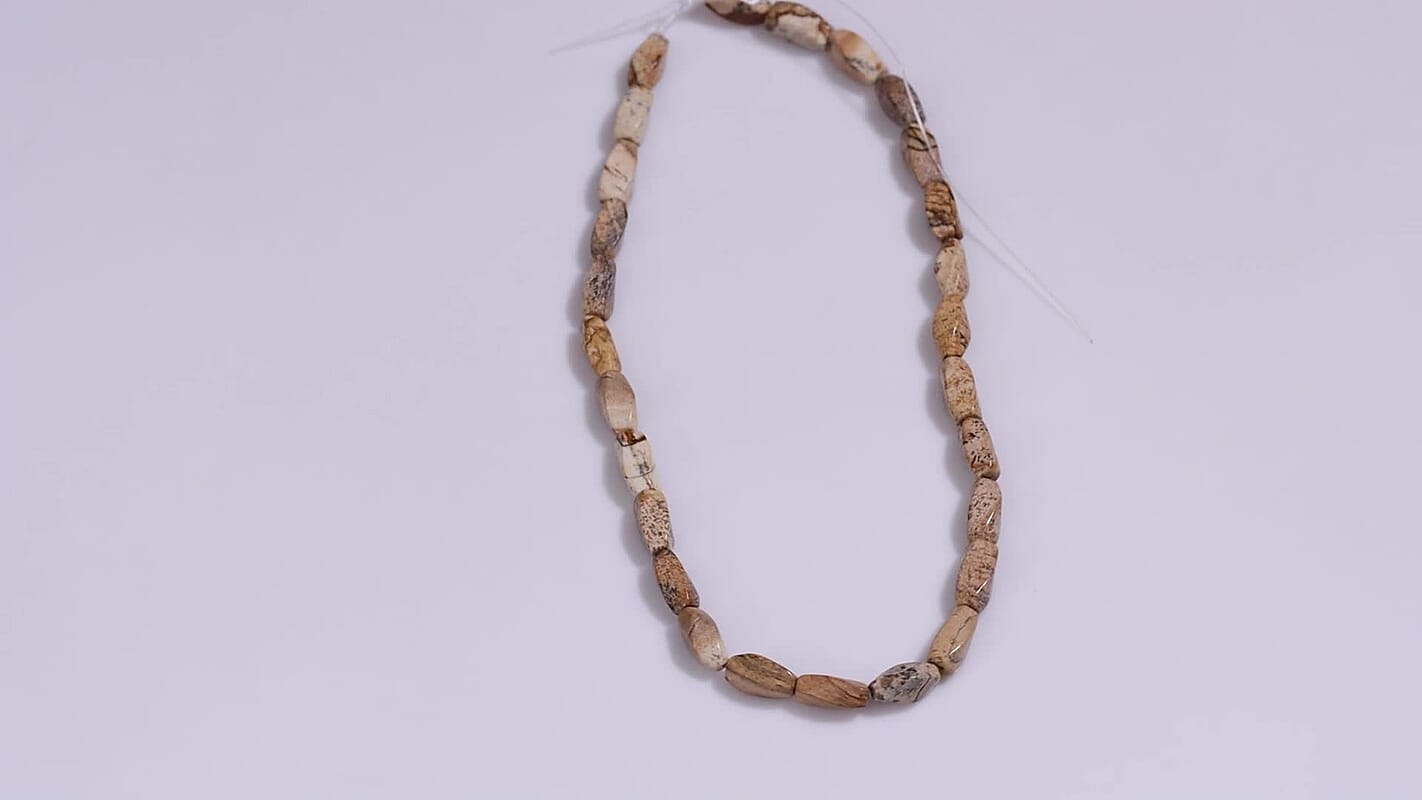GCS Picture Jasper 15x7mm Beaded Strand 169.00 ctw