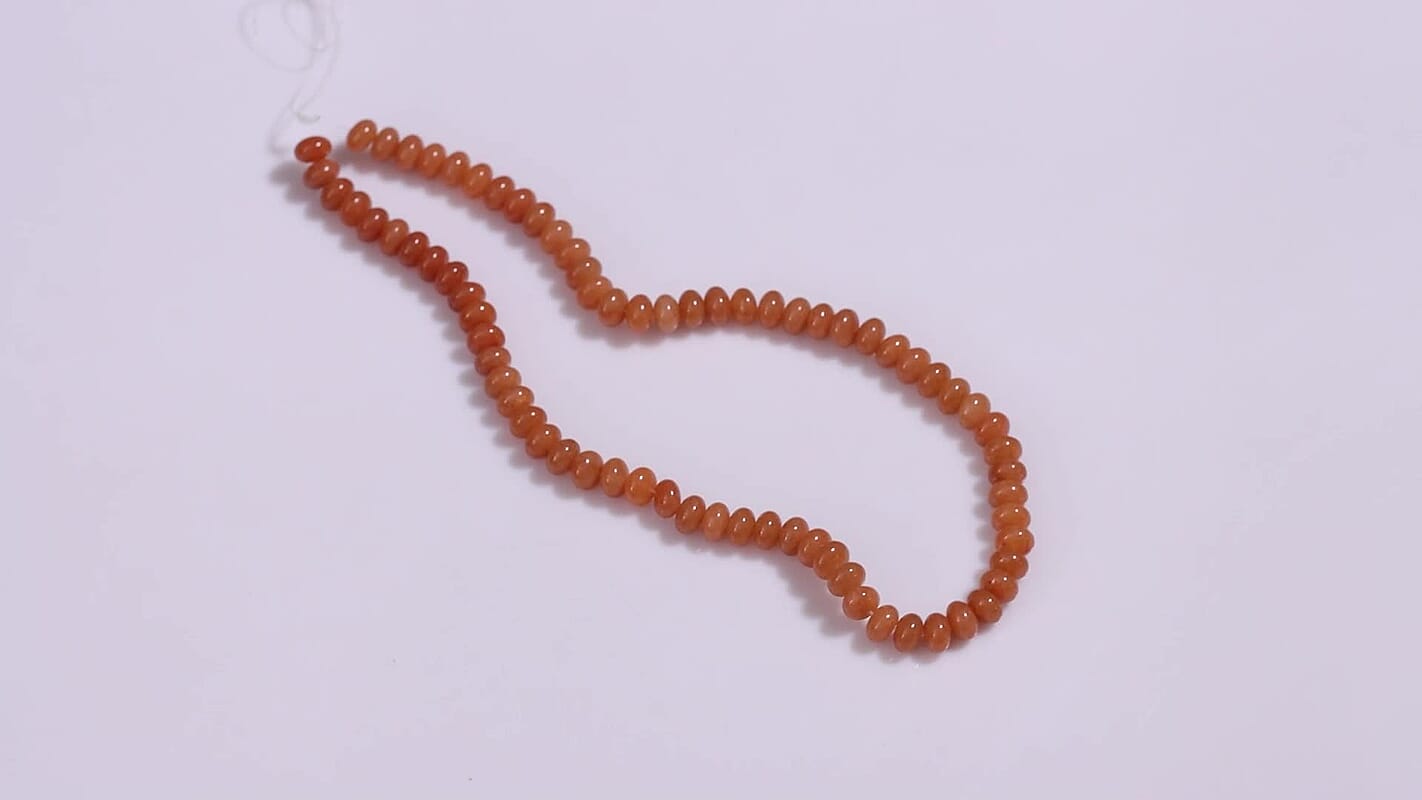 GCS Red Aventurine Round 8mm Beaded Strand 205.00 ctw