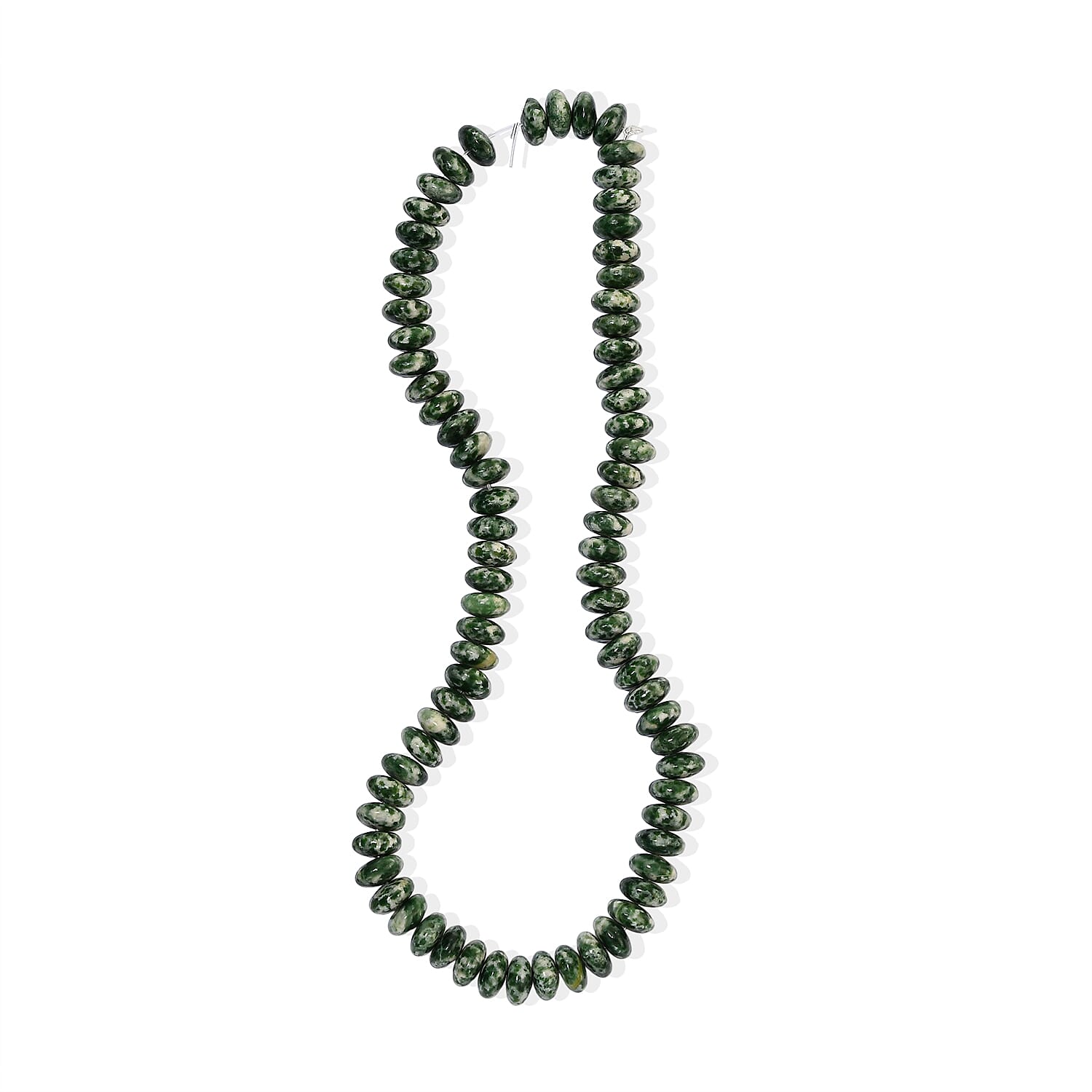 GCS Green Spot Agate Roundel 10mm Beaded Strand 338.00 ctw