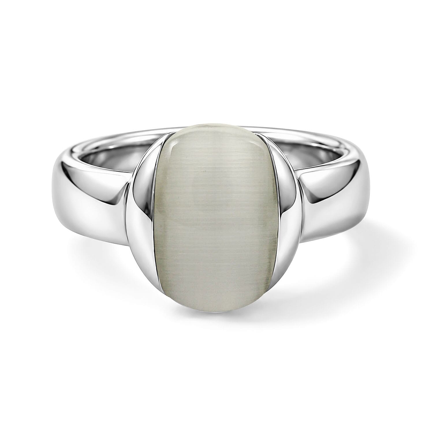 Calvin Klein Closeout Cat's Eye 3.00 ctw Devoted Ring in Stainless Steel (Size 7.0)