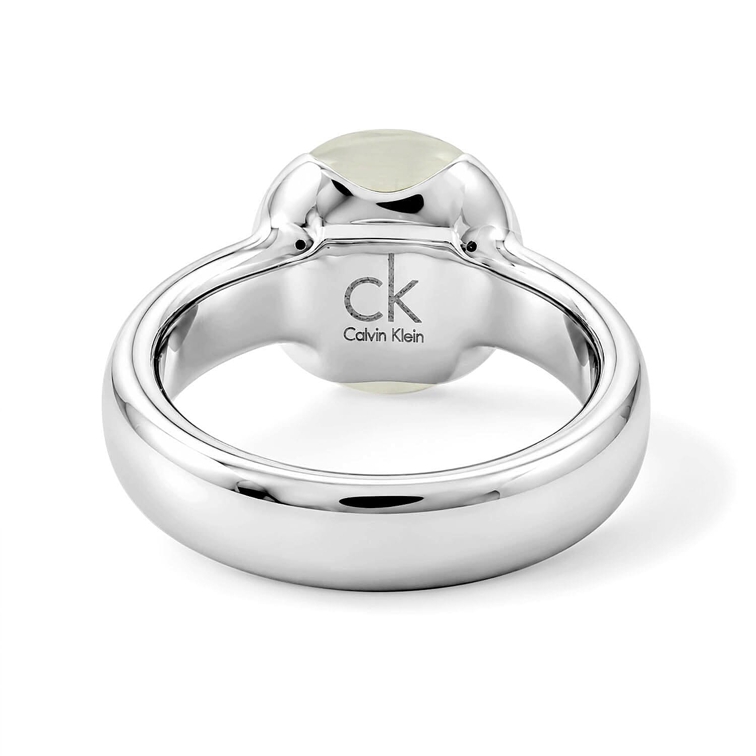 Calvin Klein Closeout Cat's Eye 3.00 ctw Devoted Ring in Stainless Steel (Size 7.0)