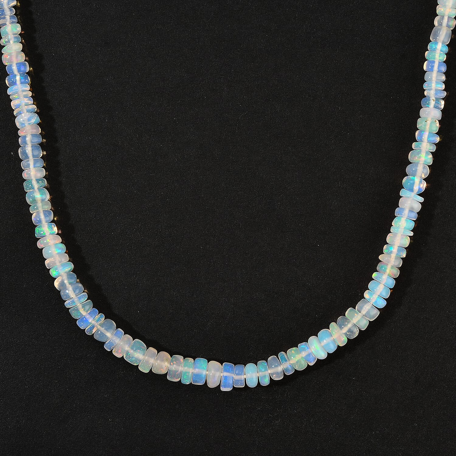 D'Joy Ethiopian Welo Opal 35.00 ctw Necklace in Rhodium Over Sterling Silver 18 Inches