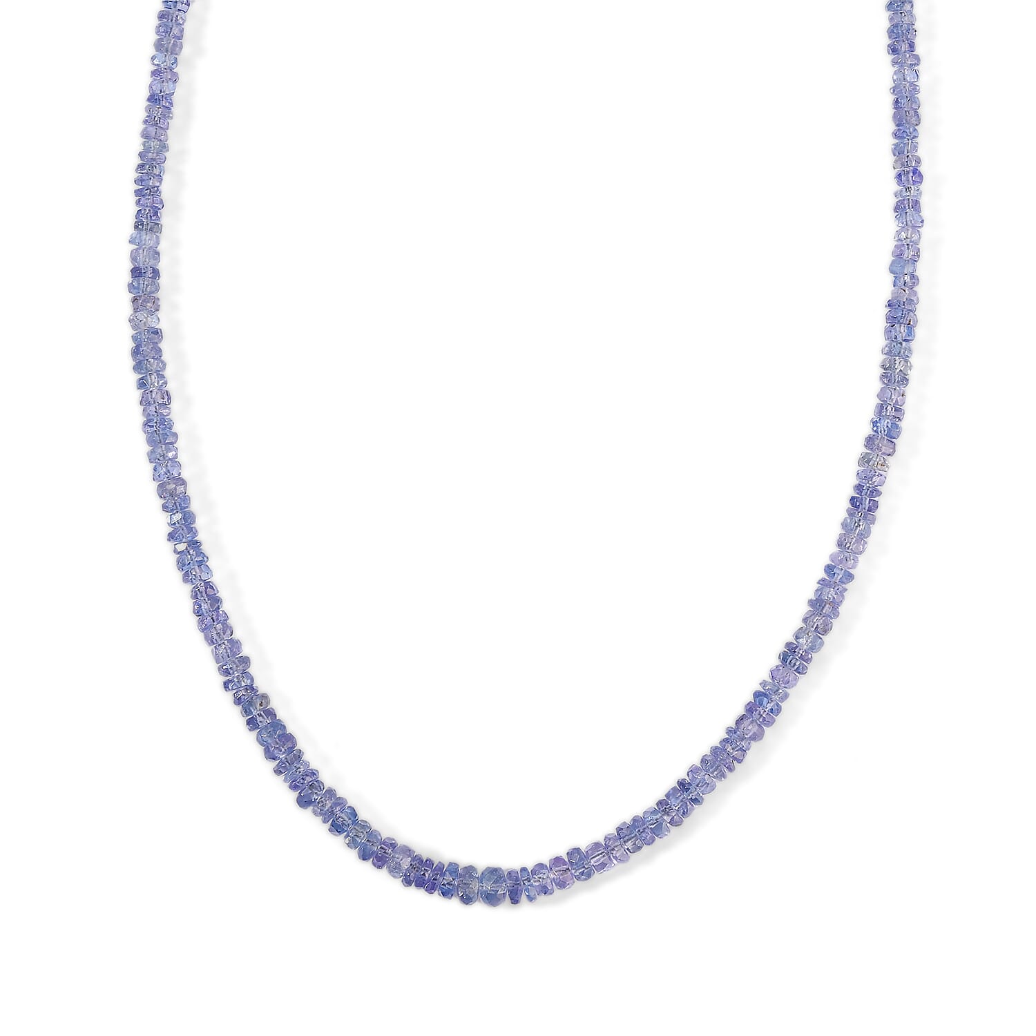 D'Joy Premium Tanzanite 48.40 ctw Necklace in Rhodium Over Sterling Silver 18 Inches