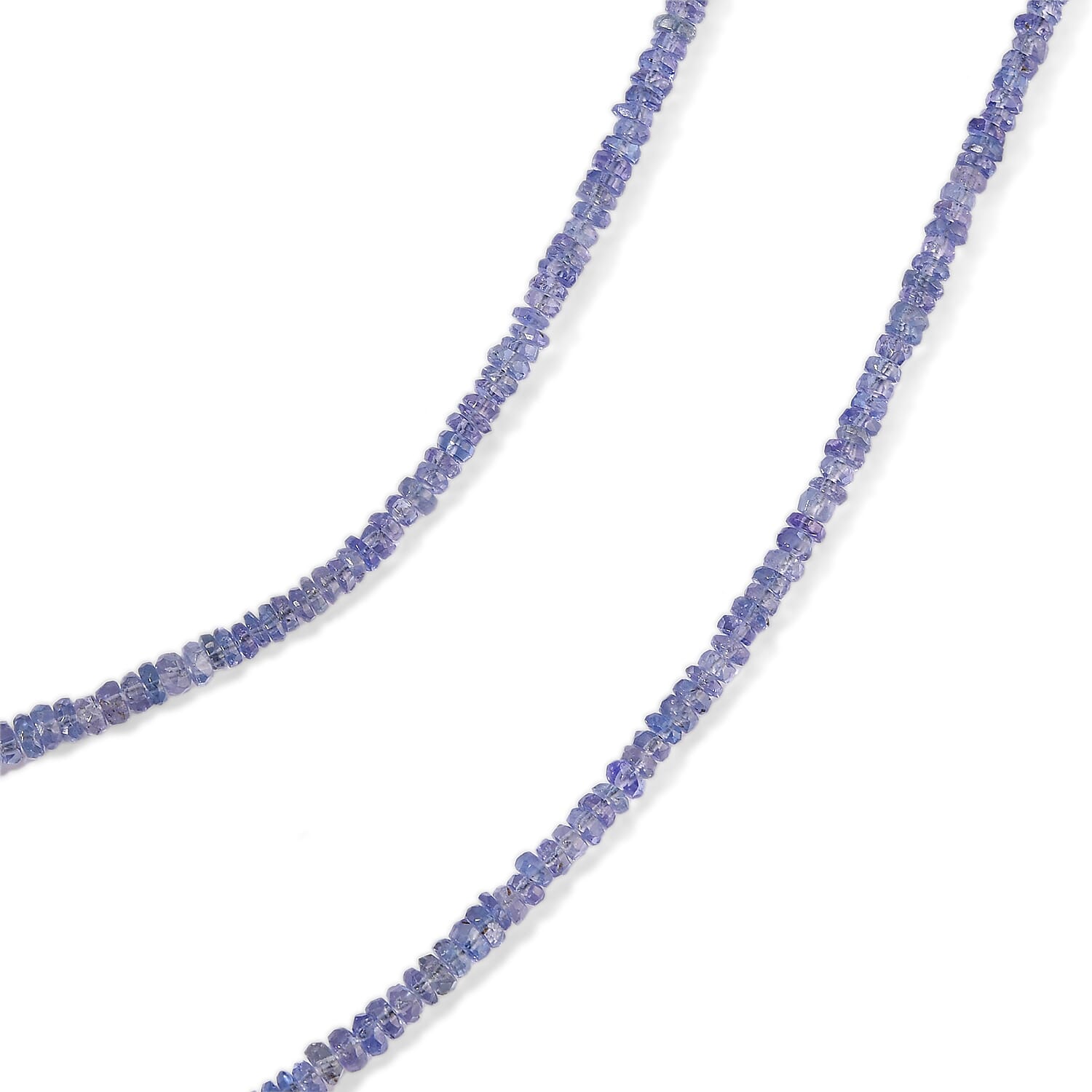 D'Joy Premium Tanzanite 48.40 ctw Necklace in Rhodium Over Sterling Silver 18 Inches