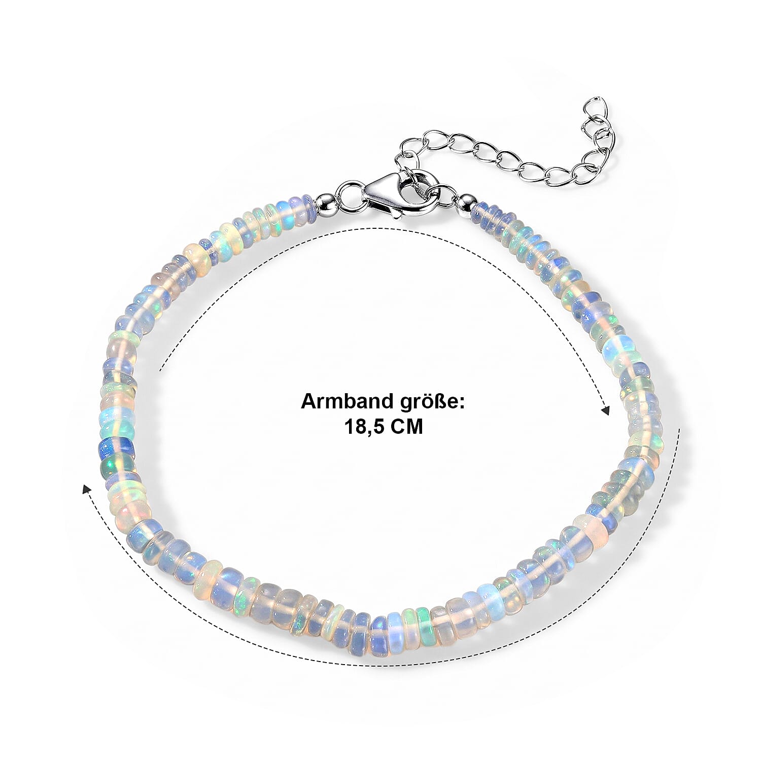 Doorbuster D'Joy Ethiopian Welo Opal Bracelet in Rhodium Over Sterling Silver (7.25-9.25In) 15.00 ctw