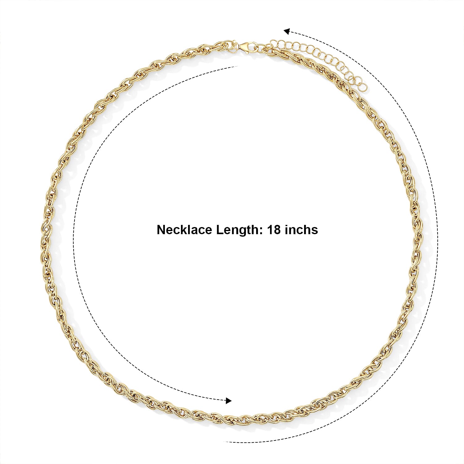 Italian 4.3MM Infinity Link Chain Necklace in 10K Yellow Gold (18-20 Inches) 5.8 Grams