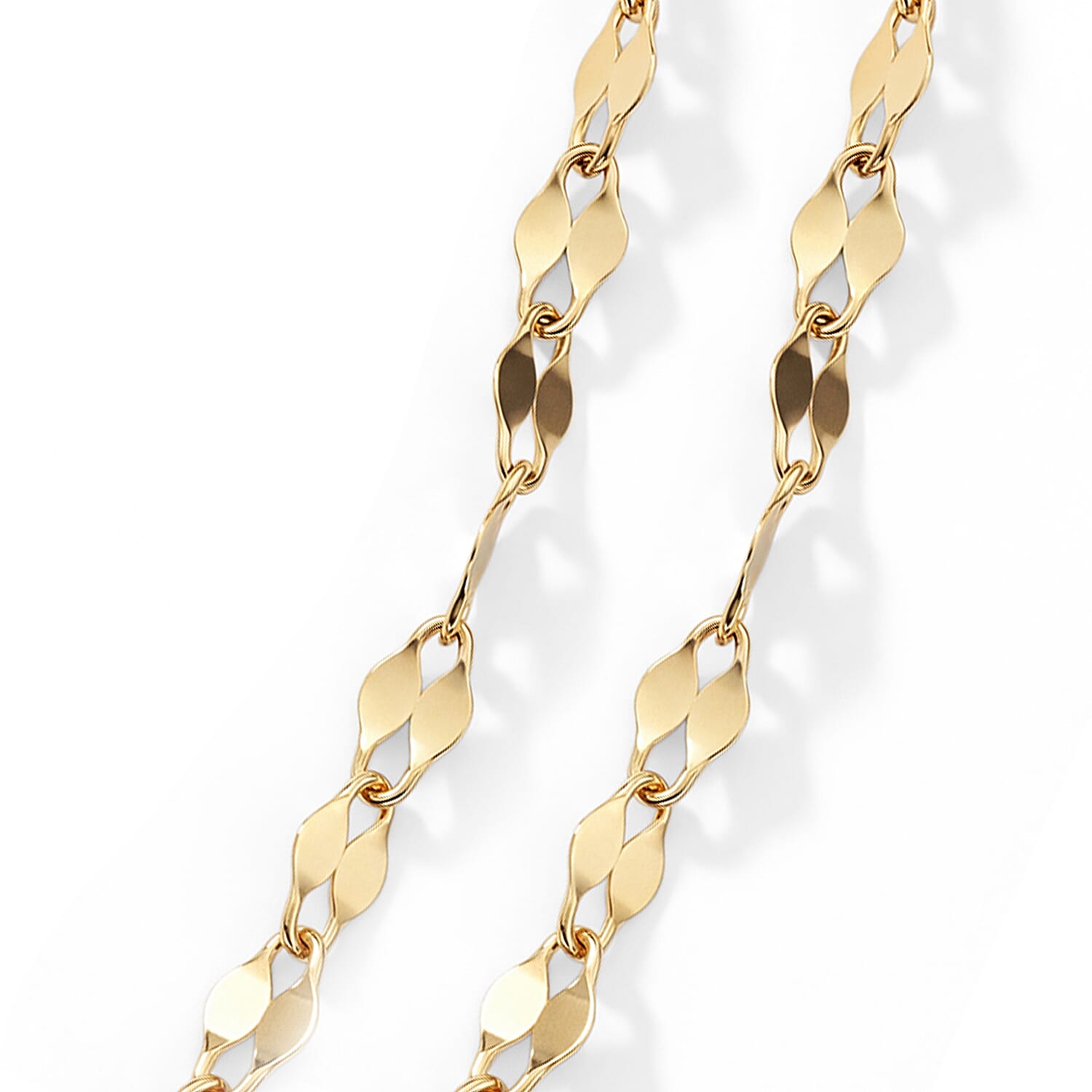 Italian Station Bead Chain Necklace in 10K Yellow Gold (18-20 Inches) 1 Grams