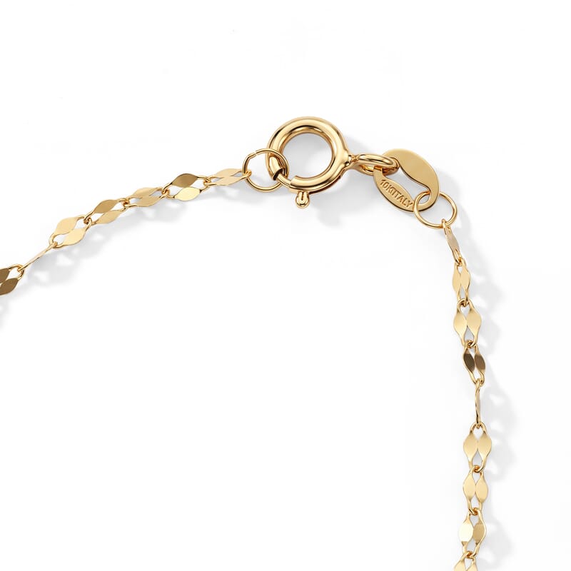 Italian Station Bead Chain Necklace in 10K Yellow Gold (18-20 Inches) 1 Grams