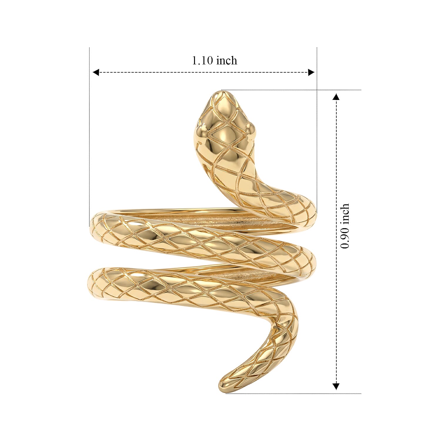 Italian Torchon Snake Ring in 10K Yellow Gold (Size 6.0) 3.25 Grams