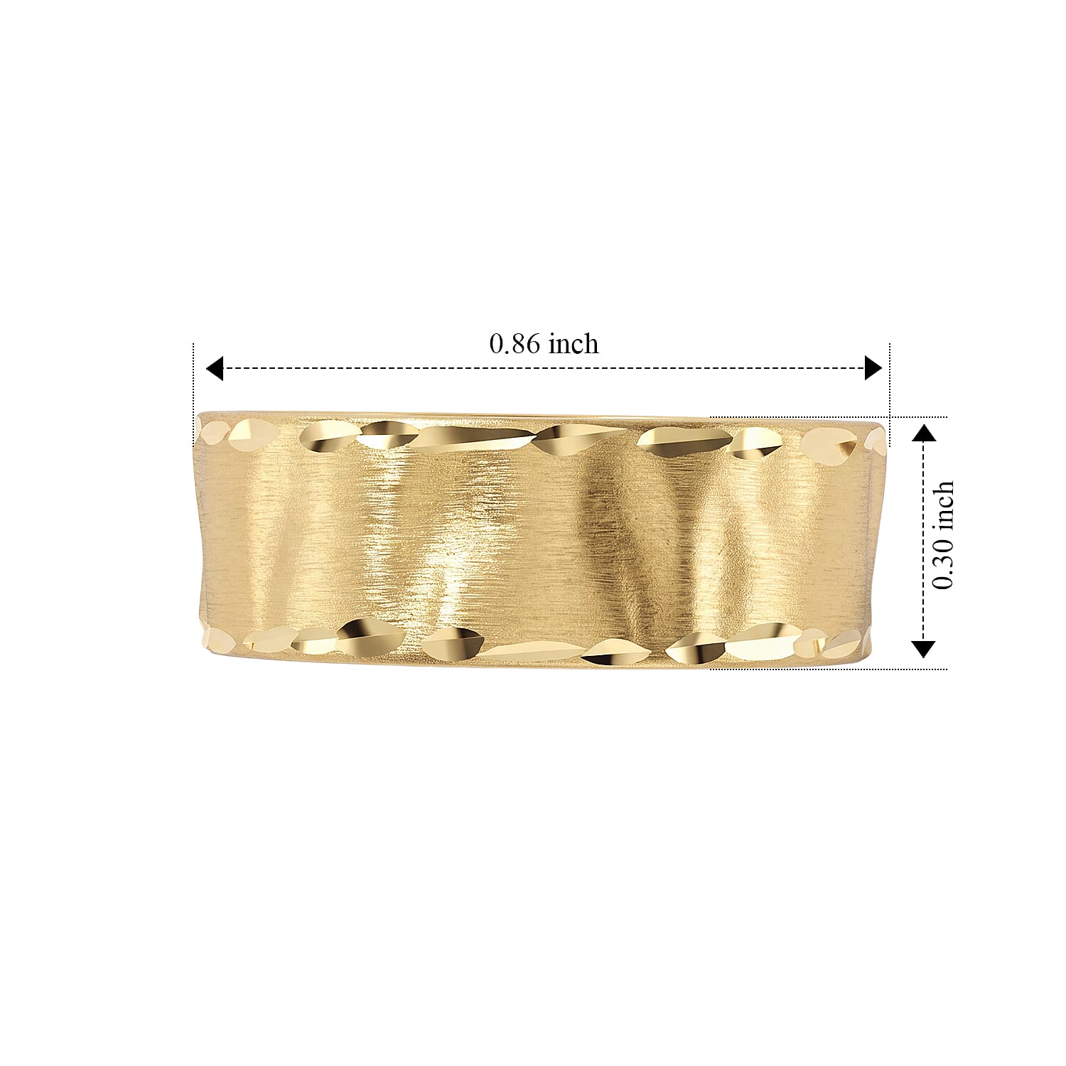 Italian Stained and Diamond-Cut Edges Ring in 10K Yellow Gold (Size 6.0) 2.50 Grams