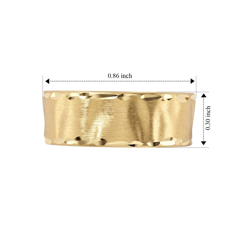 Italian Stained and Diamond-Cut Edges Ring in 10K Yellow Gold (Size 6.0) 2.50 Grams