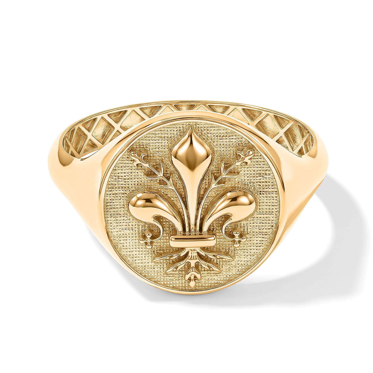 Italian Fleur De Lis Signet Ring in 10K Yellow Gold (Size 6.0) 2 Grams