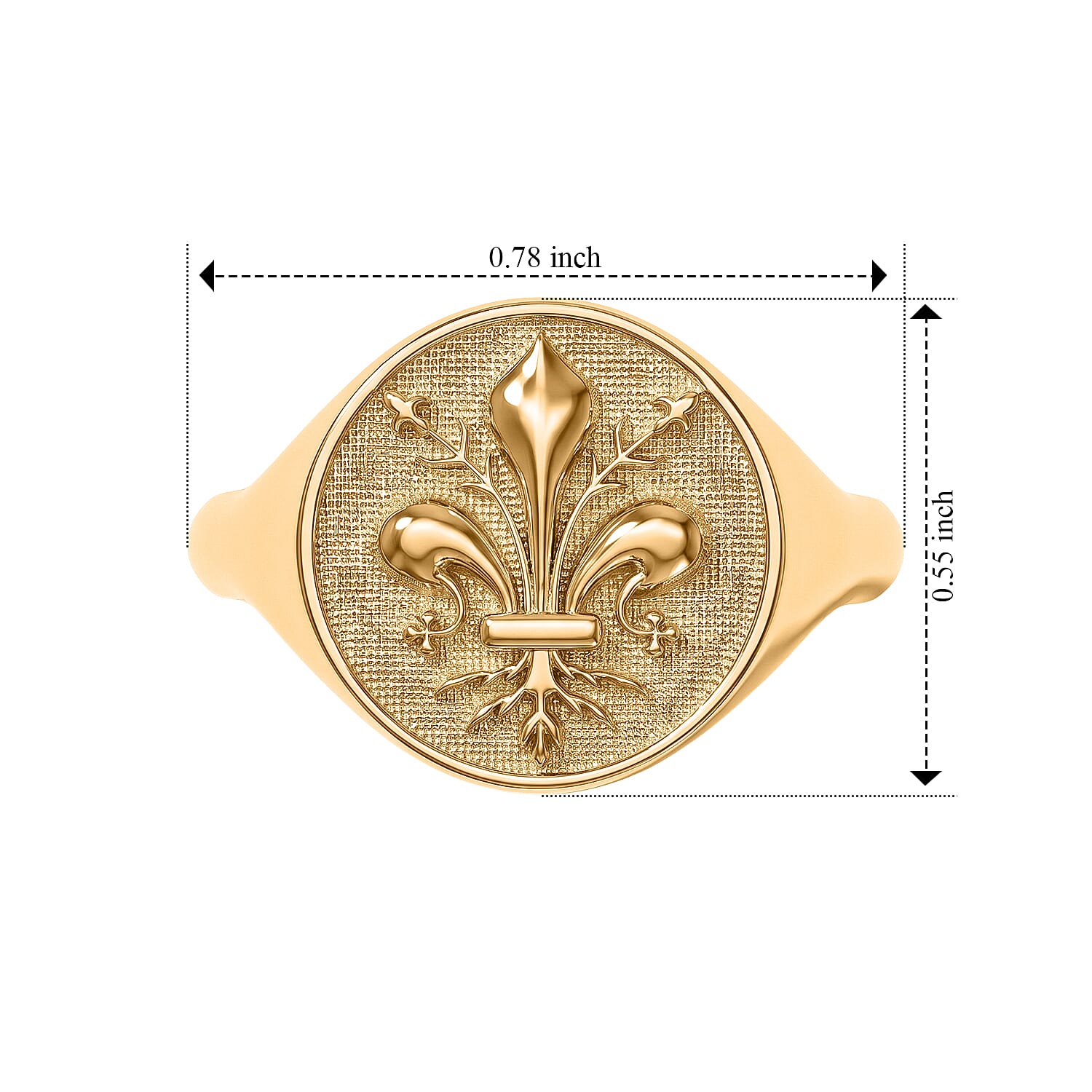 Italian Fleur De Lis Signet Ring in 10K Yellow Gold (Size 6.0) 2 Grams