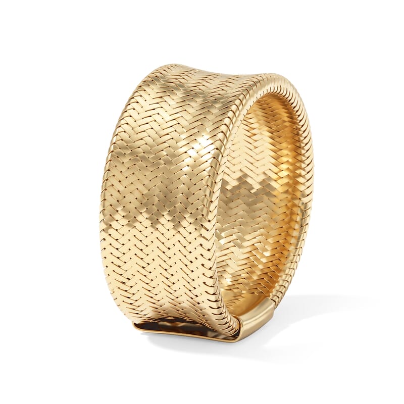 Italian 9.3MM Med Flex Stretch Ring in 10K Yellow Gold 0.85 Grams