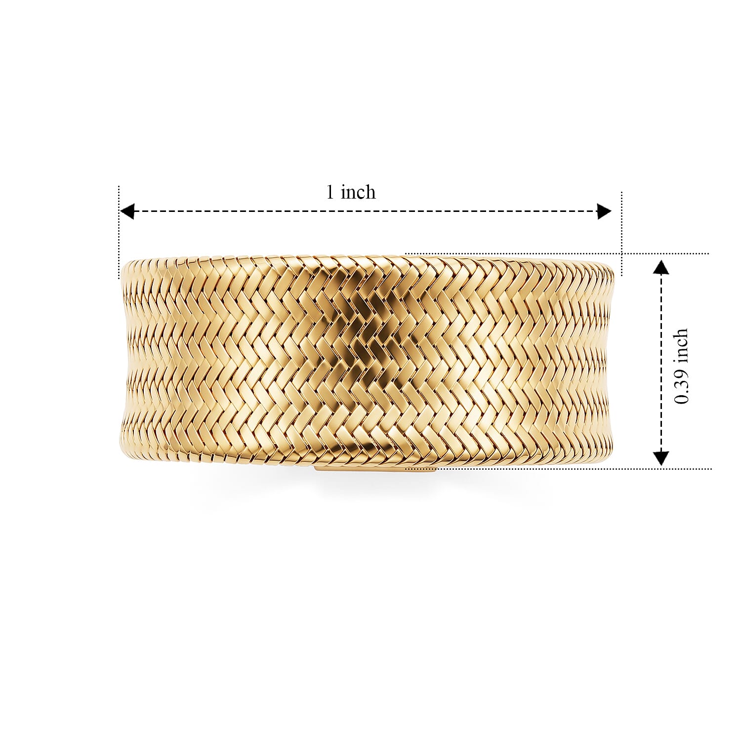 Italian 9.3MM Large Flex Stretch Ring in 10K Yellow Gold 0.95 Grams