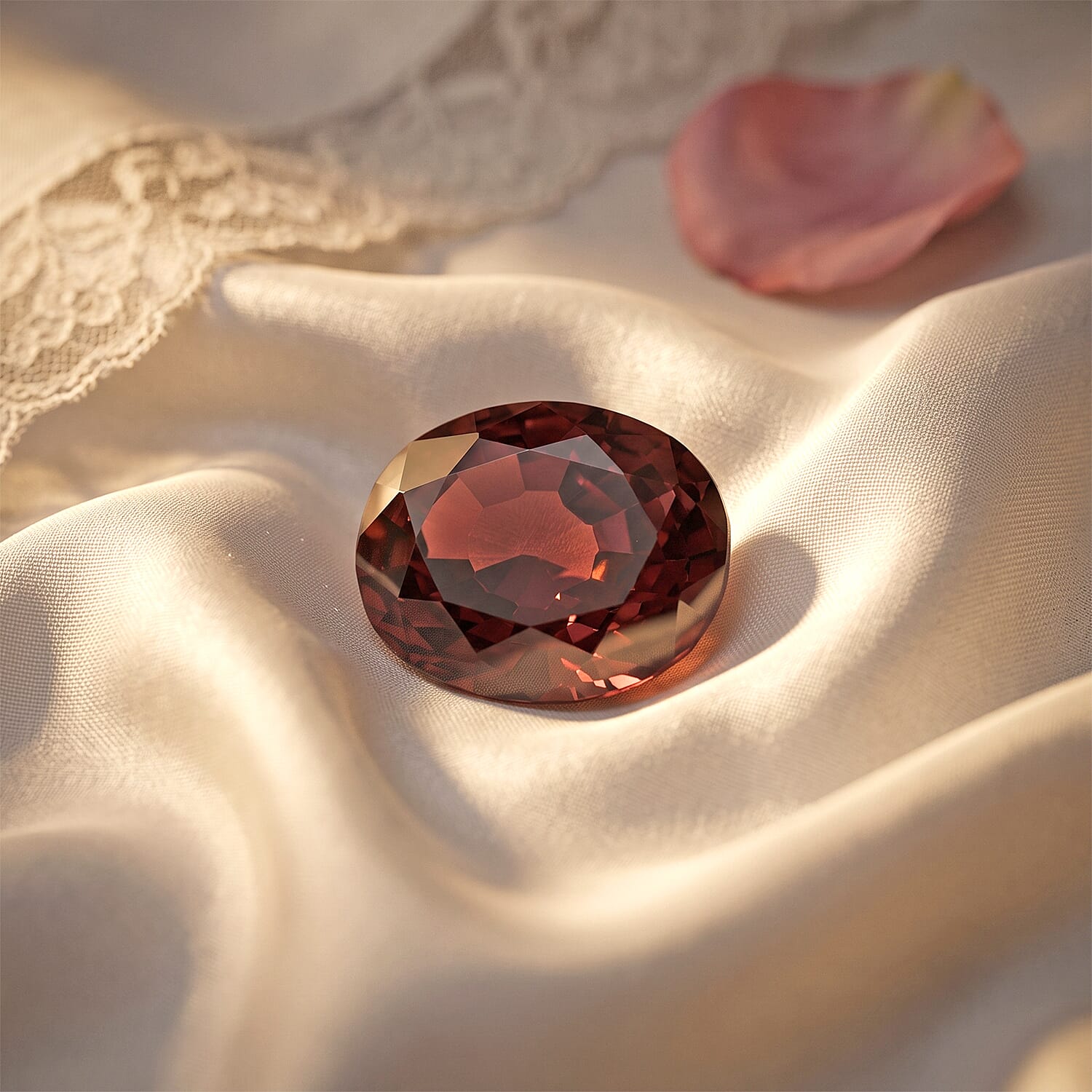 AAAA Red Zircon (Oval Free Size) 4.00 ctw