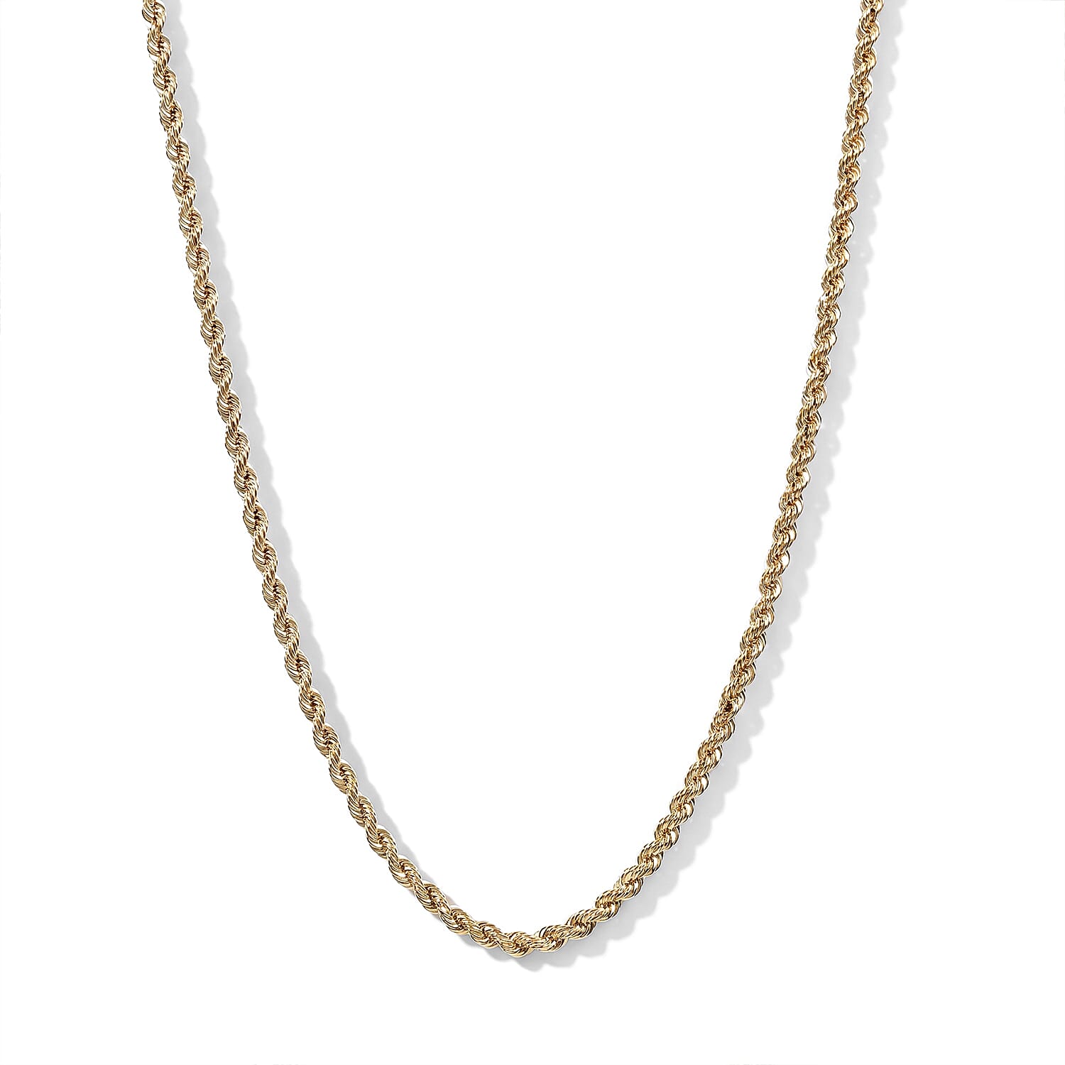Luxoro Rope Chain Necklace in 14K Yellow Gold 3.40 Grams 20 Inches