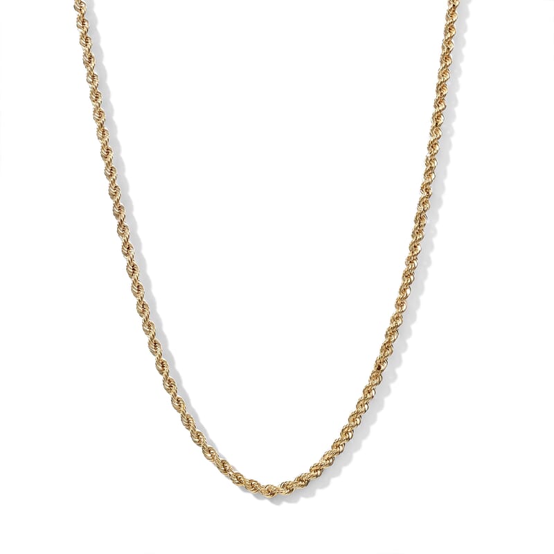 Luxoro Rope Chain Necklace in 14K Yellow Gold 3.40 Grams 20 Inches