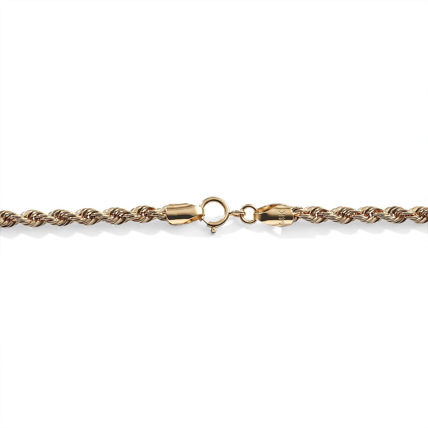 Luxoro Rope Chain Necklace in 14K Yellow Gold 3.40 Grams 20 Inches
