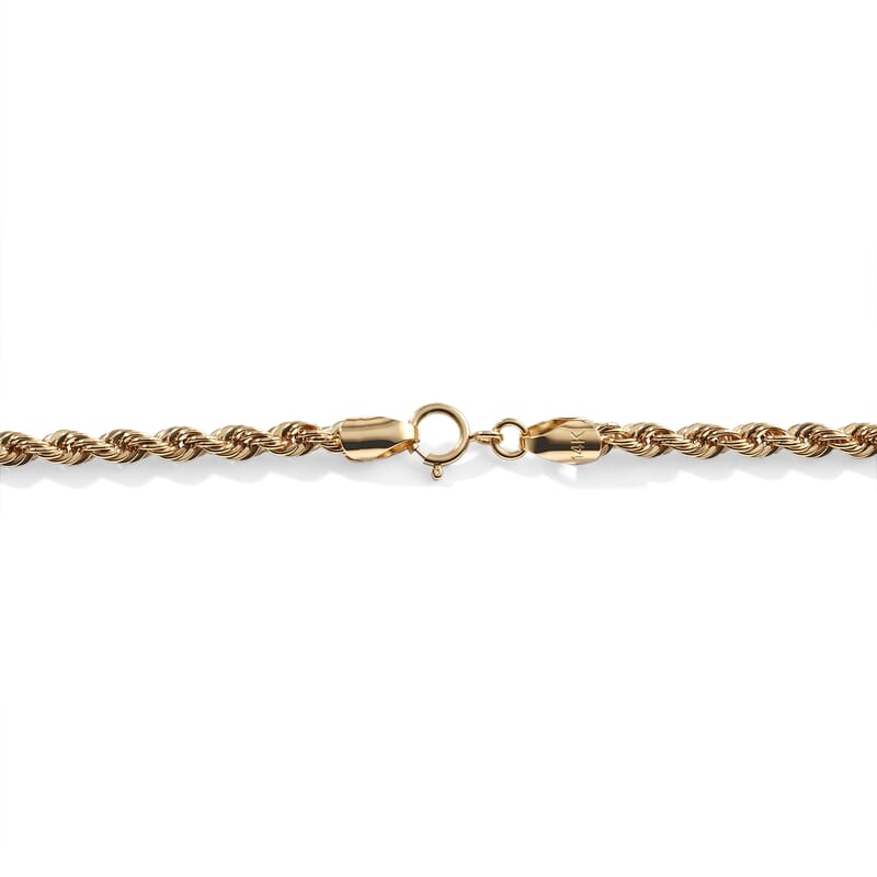 Luxoro Rope Chain Necklace in 14K Yellow Gold 3.40 Grams 20 Inches