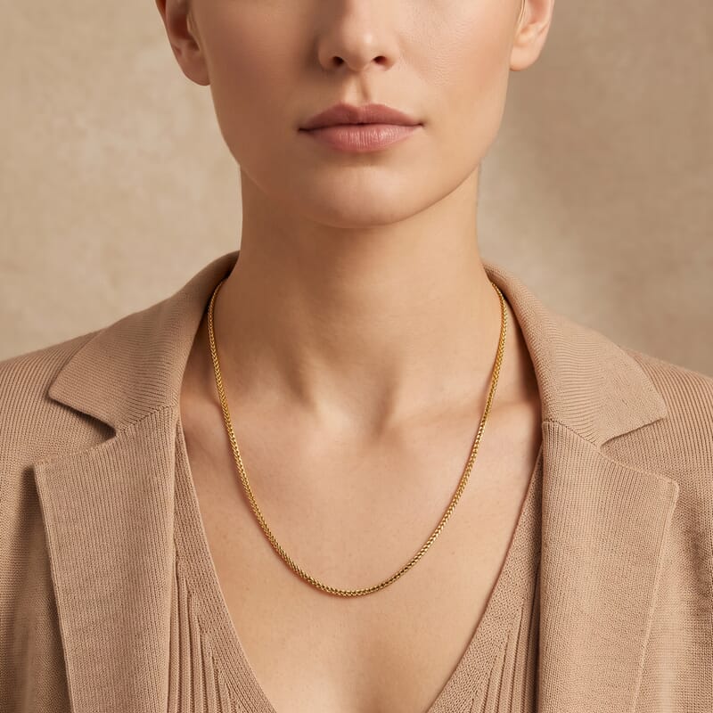 Triple Spiga Chain Necklace in 14K Yellow Gold 1.90 Grams 20 Inches