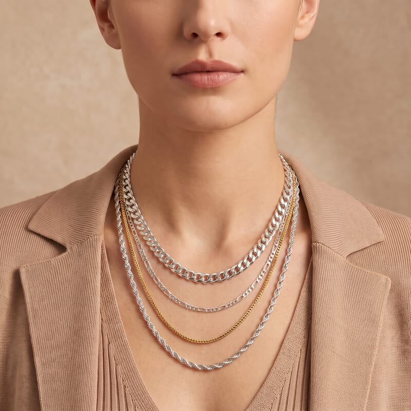 Triple Spiga Chain Necklace in 14K Yellow Gold 1.90 Grams 20 Inches