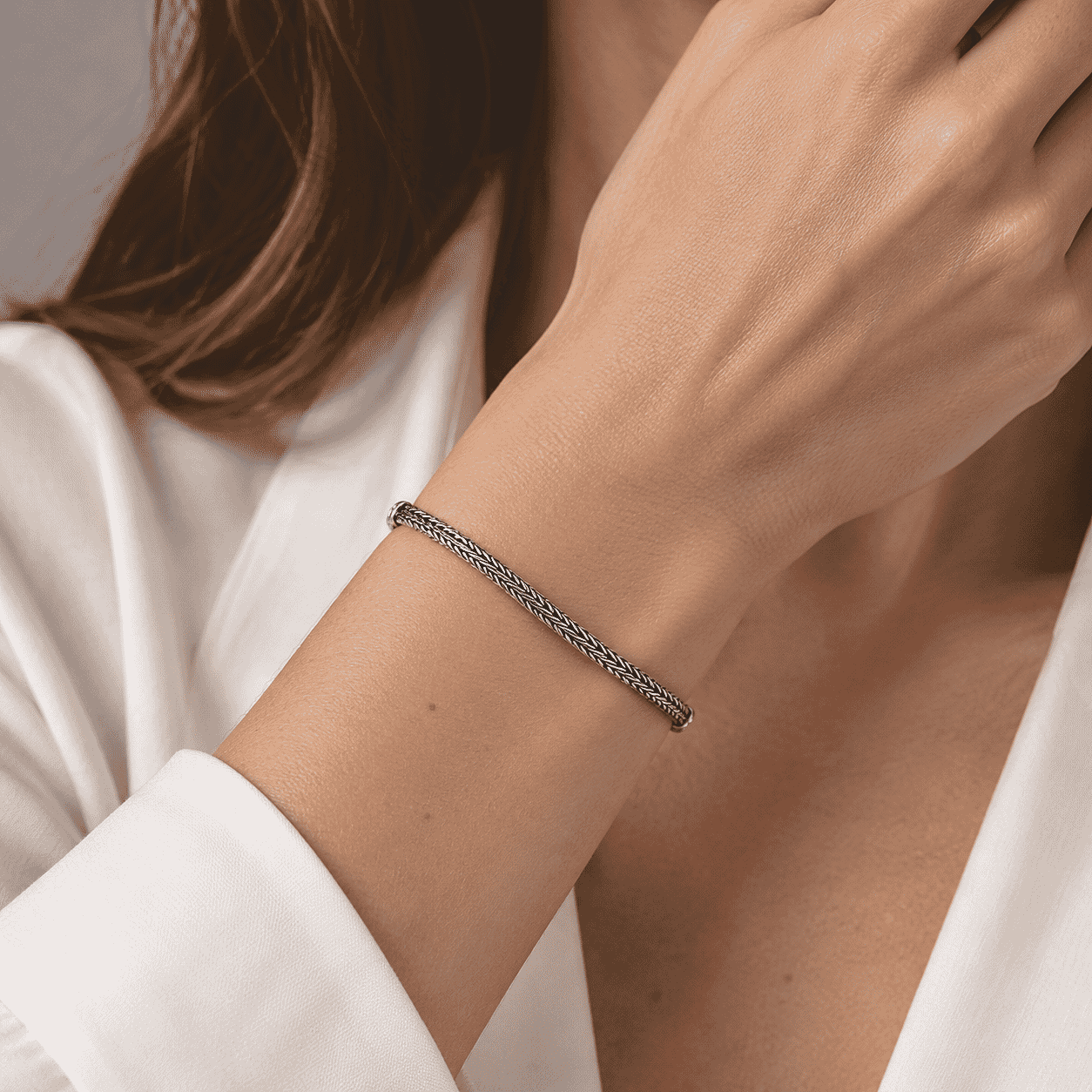 D'Joy Bali Legacy 2.5mm Tulang Naga Bracelet in Sterling Silver (8.00 In) 7.55 Grams