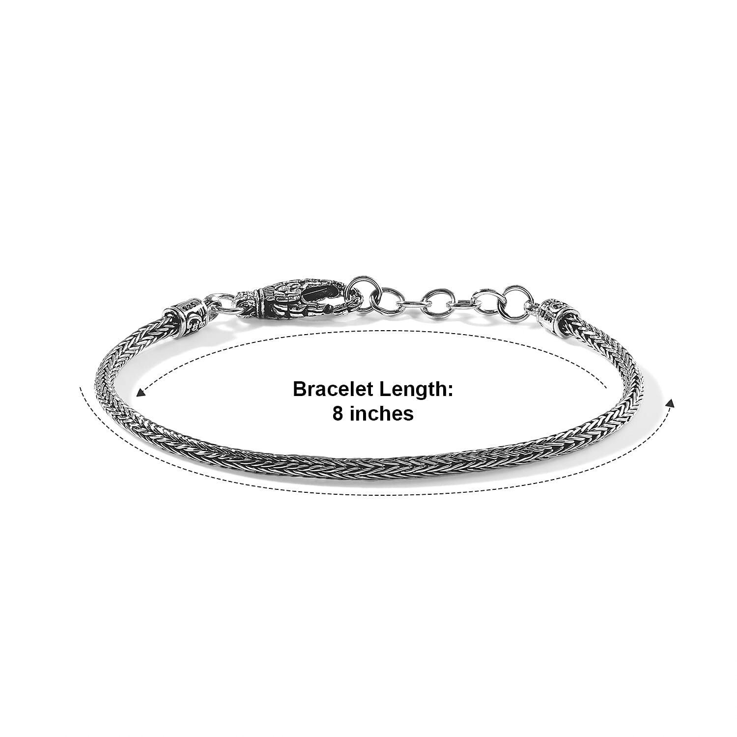 D'Joy Bali Legacy 2.5mm Tulang Naga Bracelet in Sterling Silver (8.00 In) 7.55 Grams